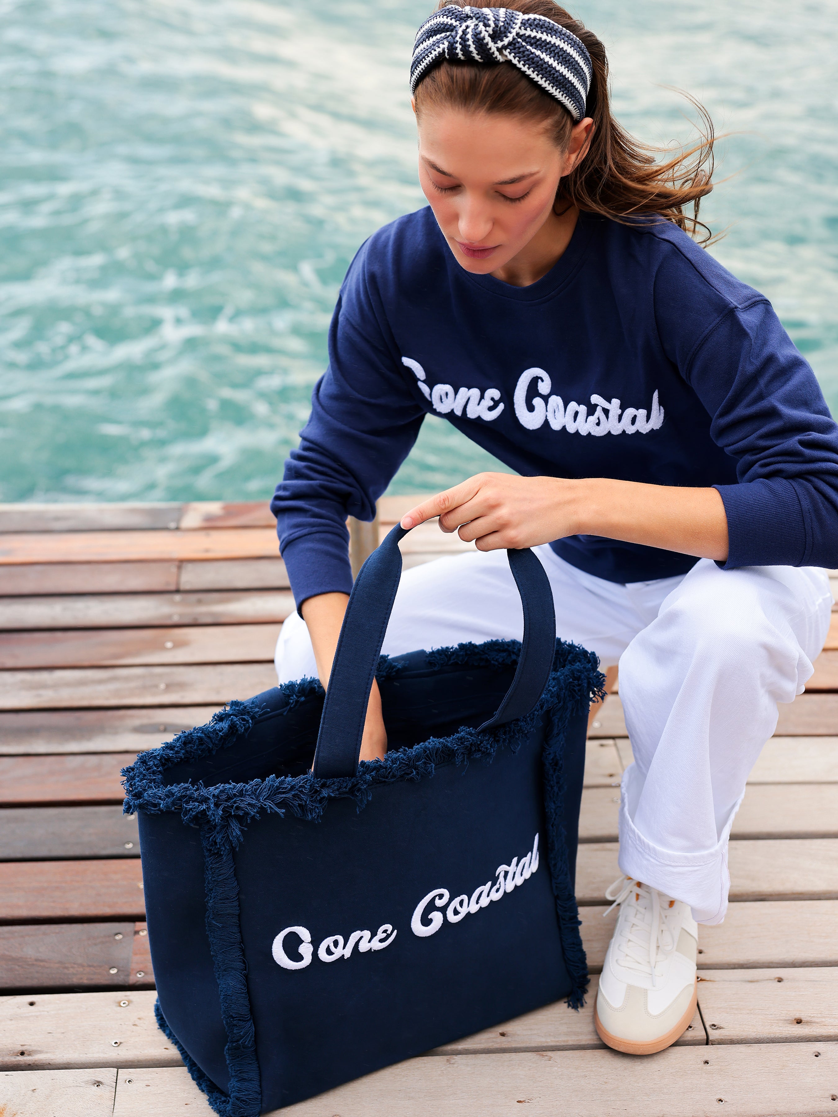 Shiraleah "Gone Coastal" Tote, Navy