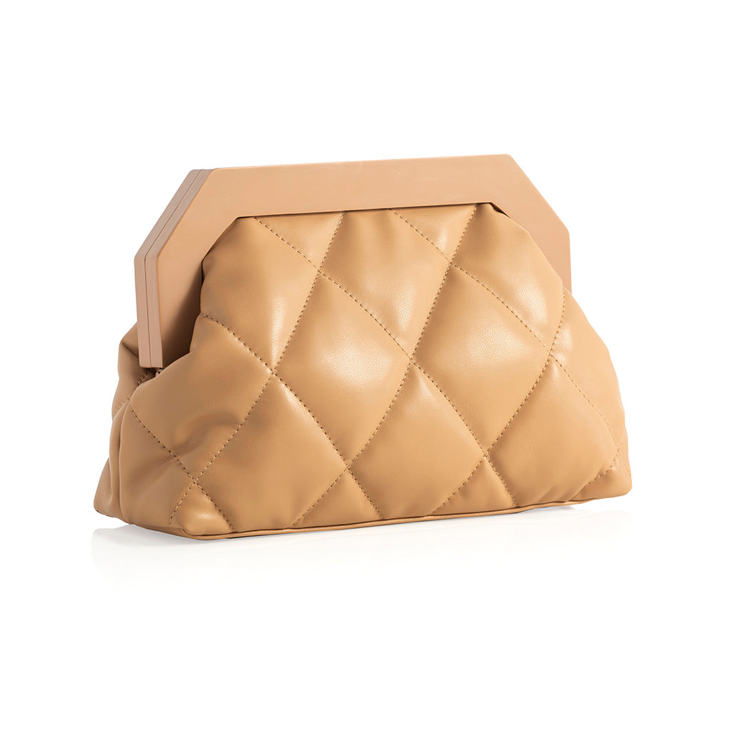 Shiraleah Bailey Quilted Clutch, Tan