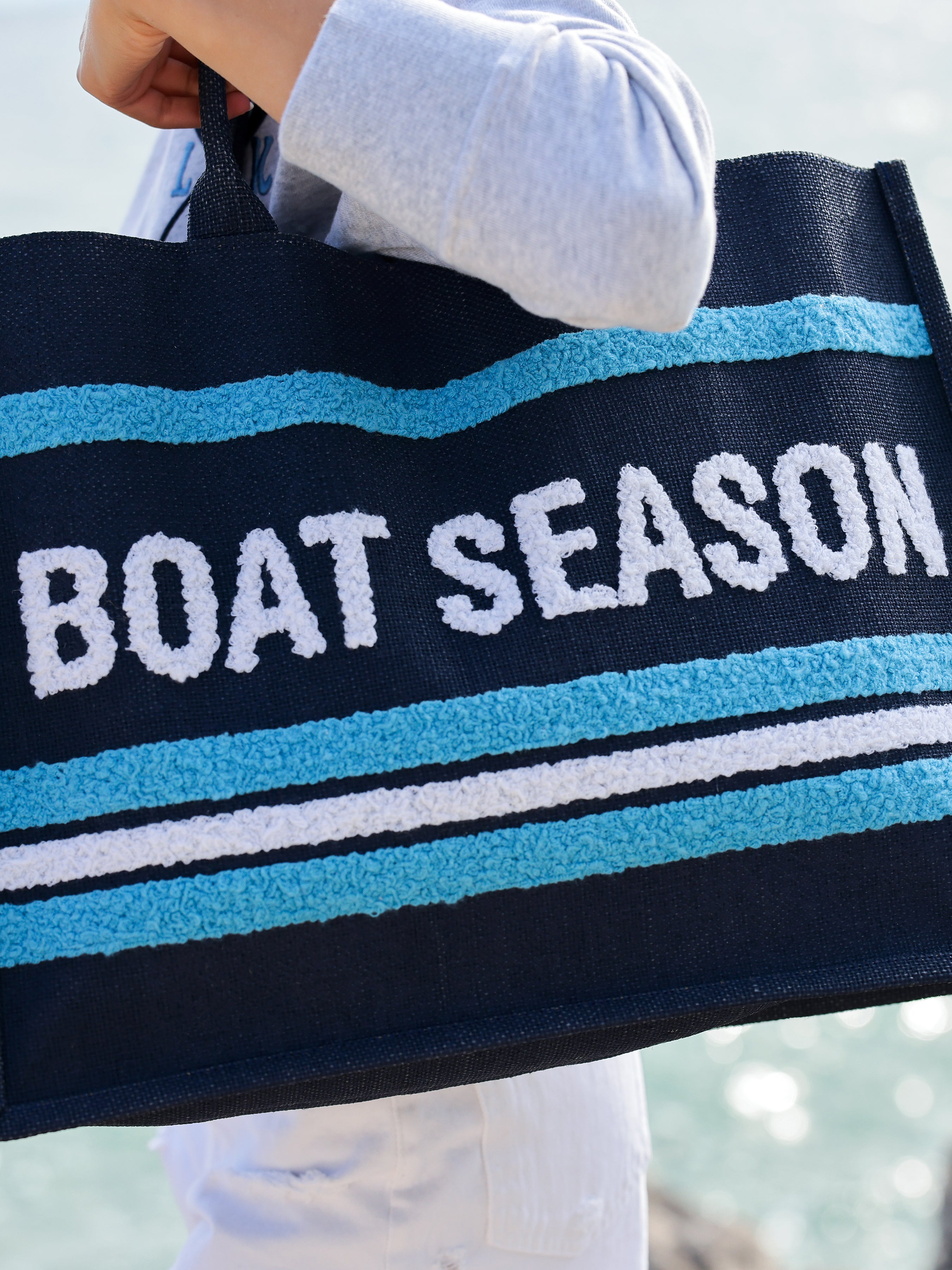 Shiraleah "Boat Season" Beach Bag, Navy