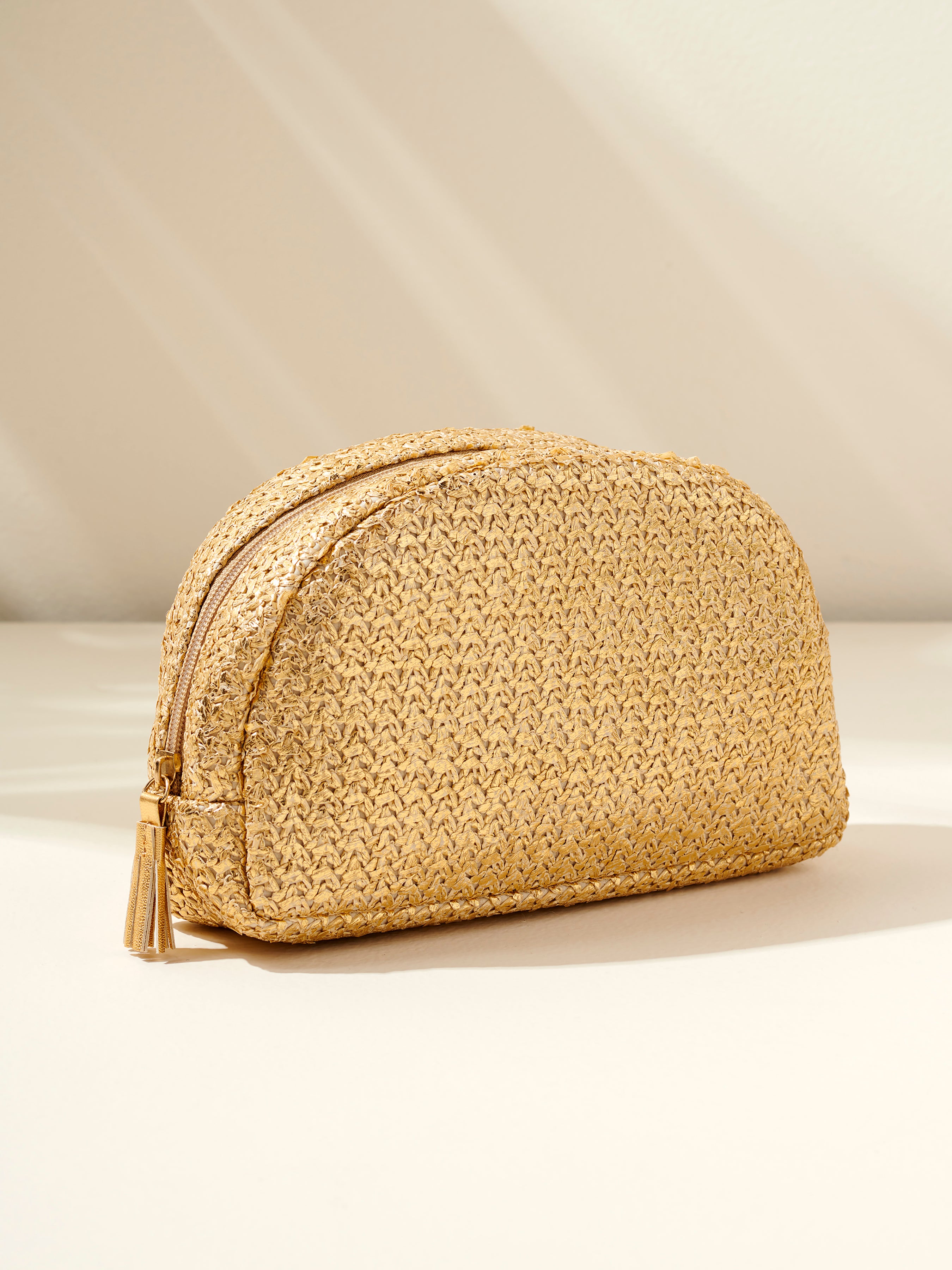 Shiraleah Adora Half Moon Zip Pouch, Gold