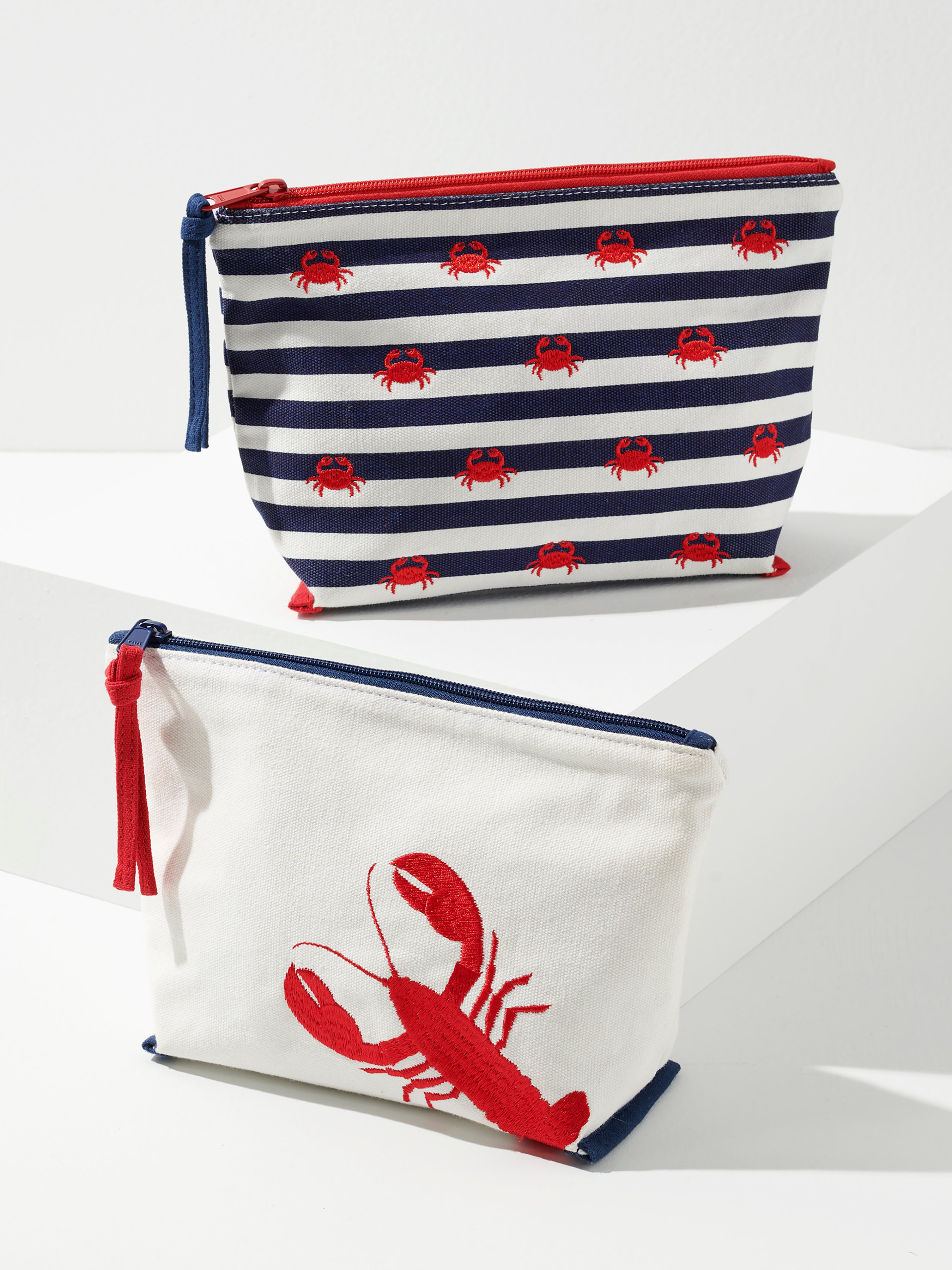 Shiraleah Lobster Zip Pouch, Ivory