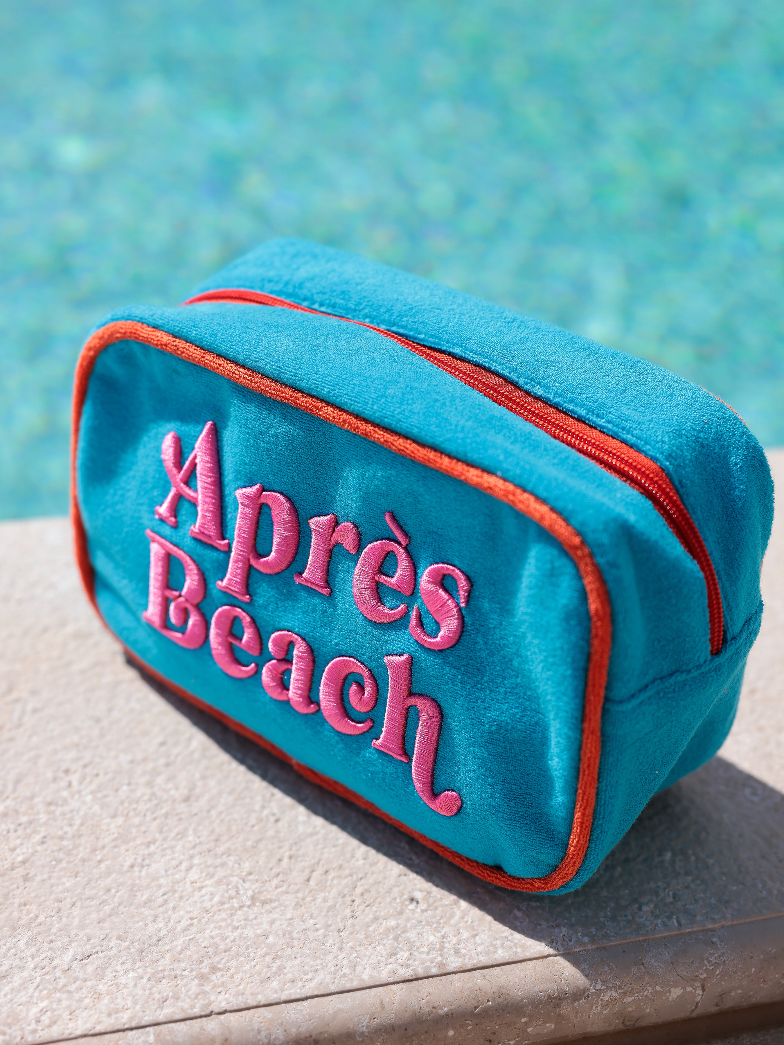 Shiraleah Cabana "Après Beach" Medium Zip Pouch, Aqua