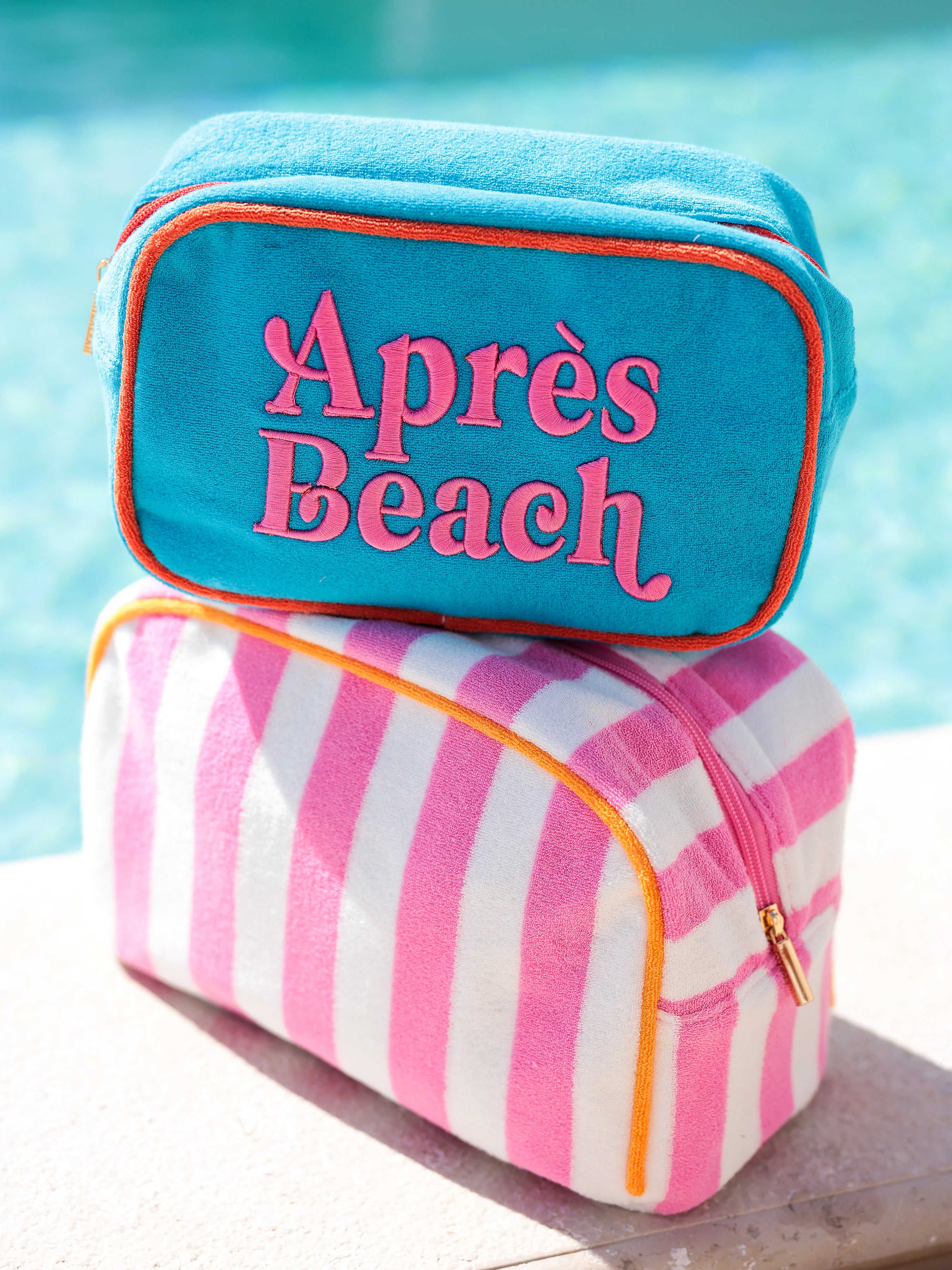 Shiraleah Cabana "Après Beach" Medium Zip Pouch, Aqua