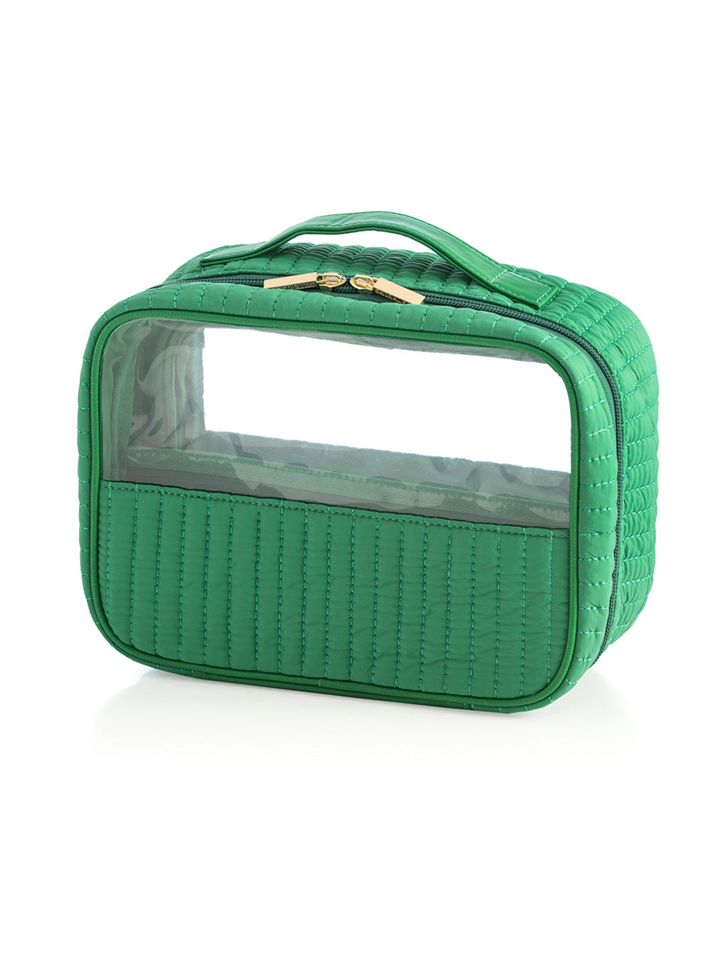 Shiraleah Ezra Set Of 2 Clear Cosmetic Cases GREEN