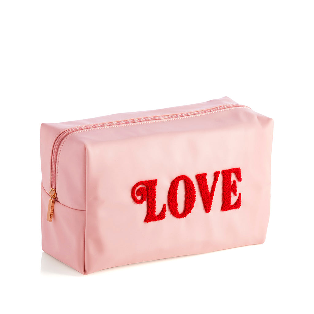 Shiraleah Cara "Love" Cosmetic Pouch, Blush