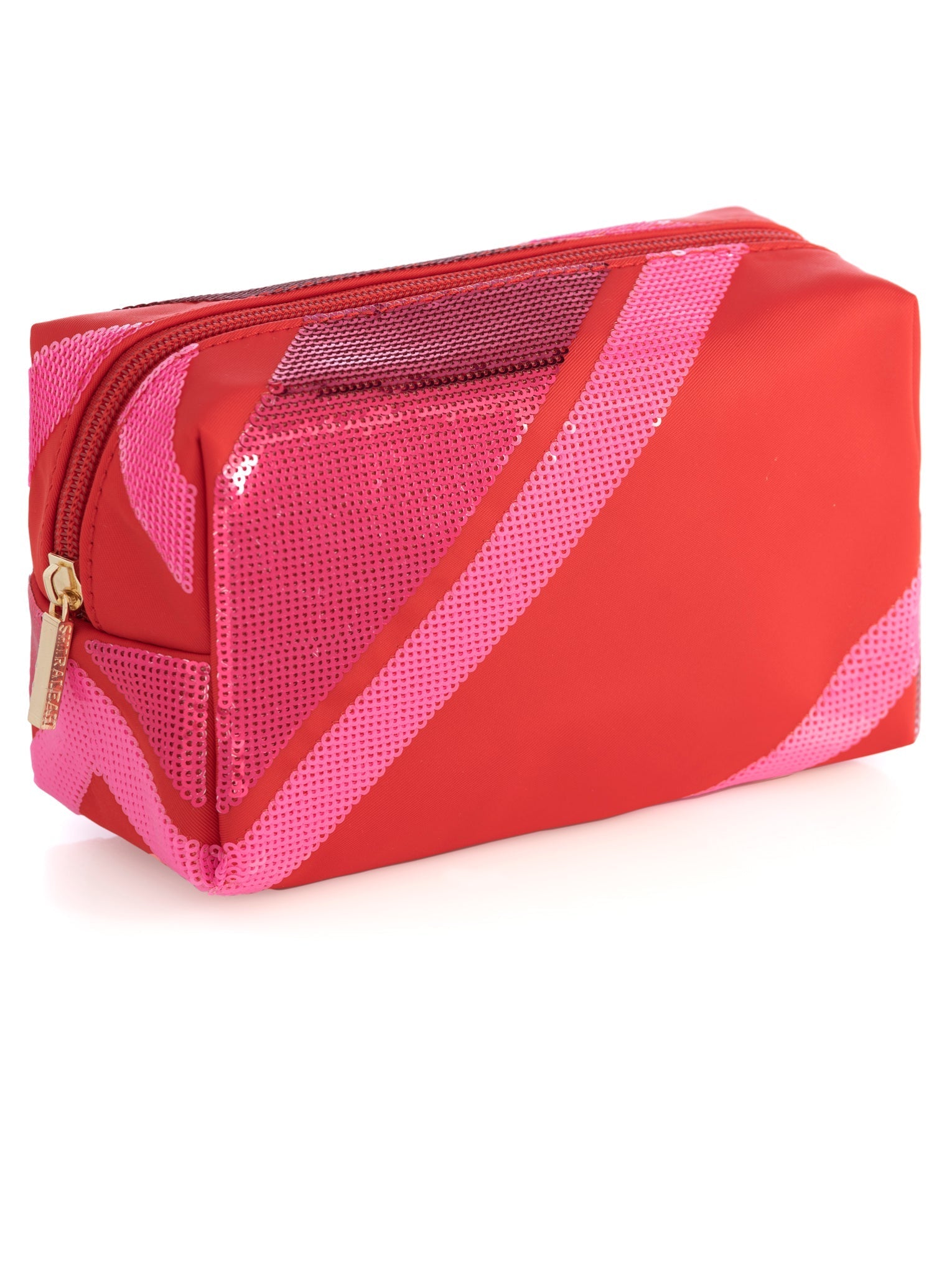 Shiraleah Cara Diagonal Stripe Cosmetic Pouch, Red