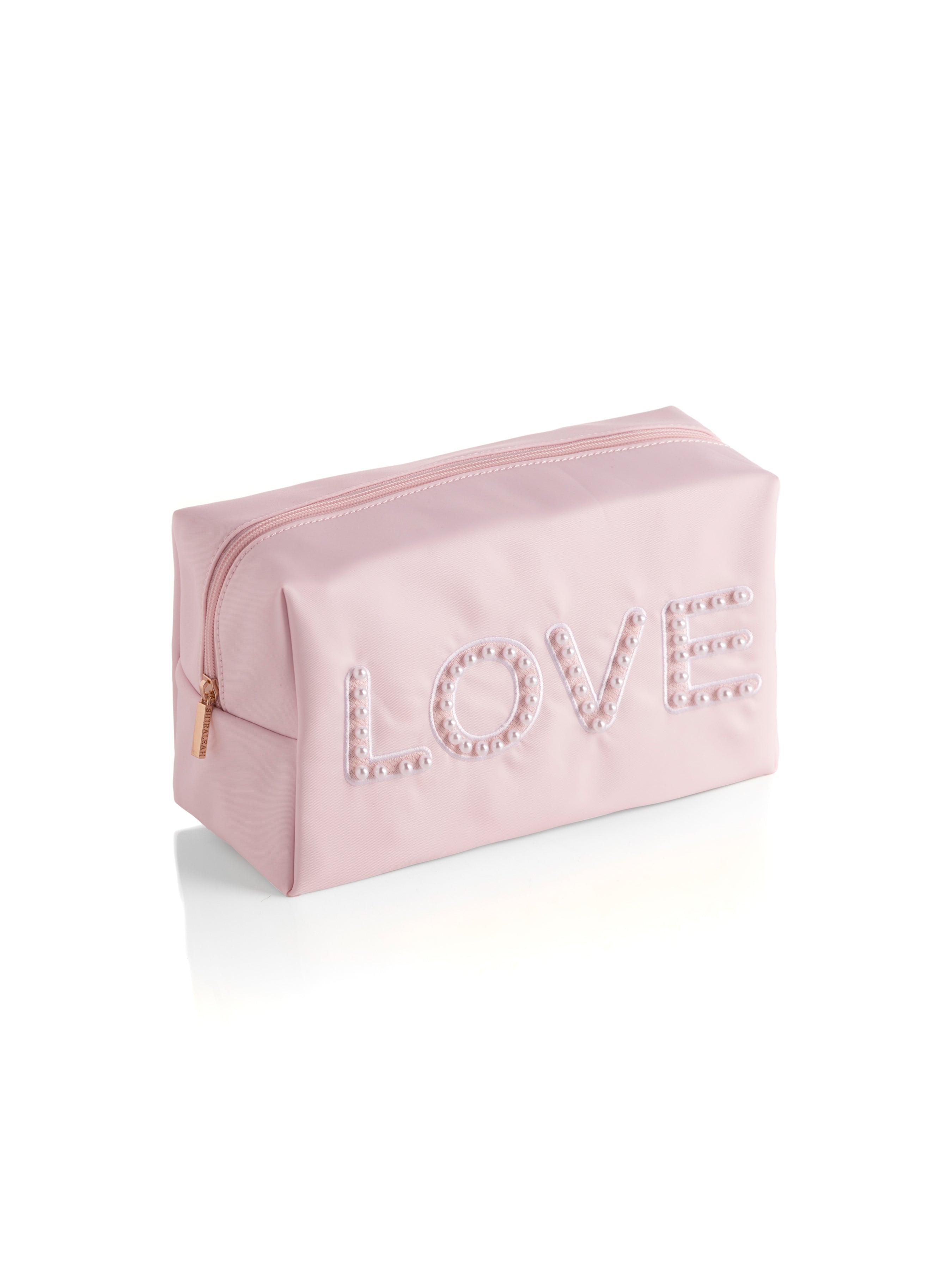 Shiraleah "Love" Zip Pouch, Blush