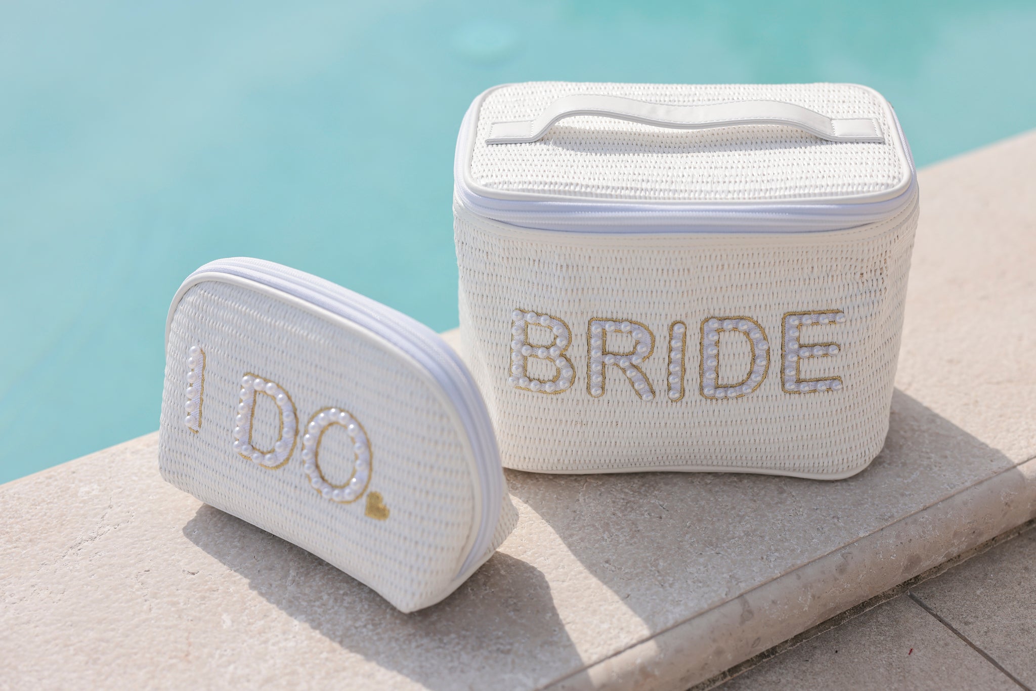 Shiraleah "I Do" Zip Pouch, White