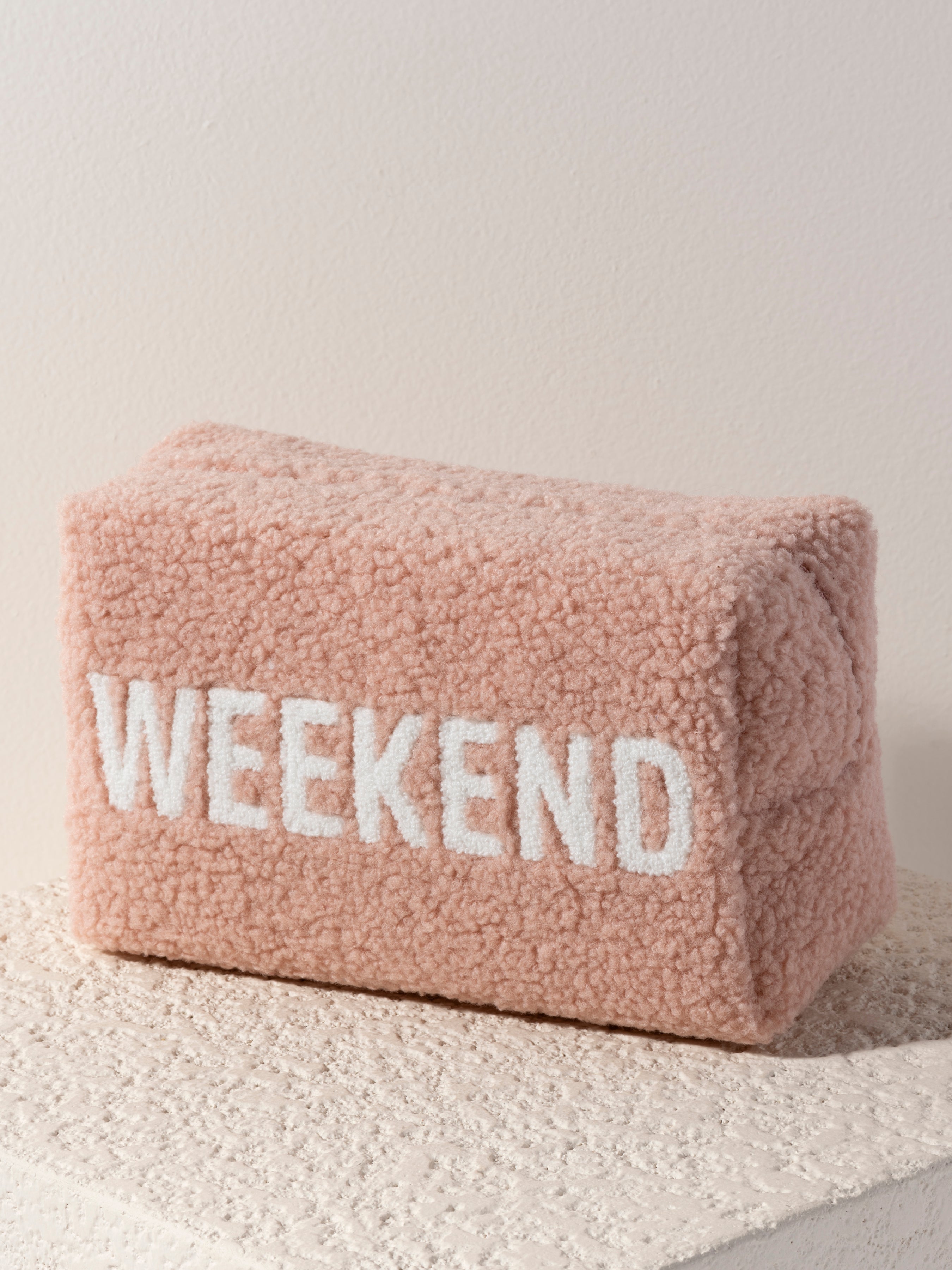 Shiraleah "Weekend" Sherpa Zip Pouch, Blush