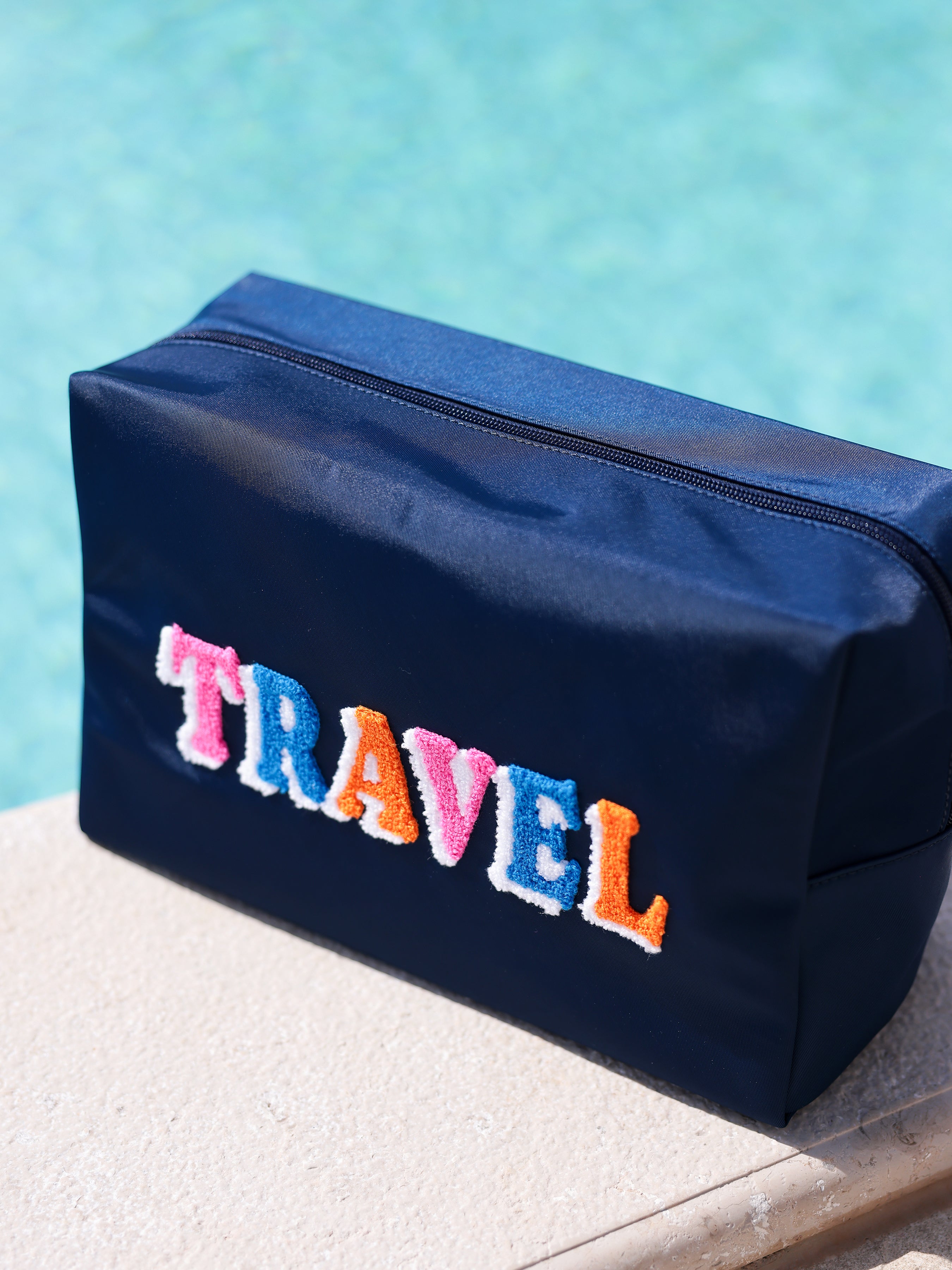 Shiraleah "Travel" Oversized Zip Pouch, Navy