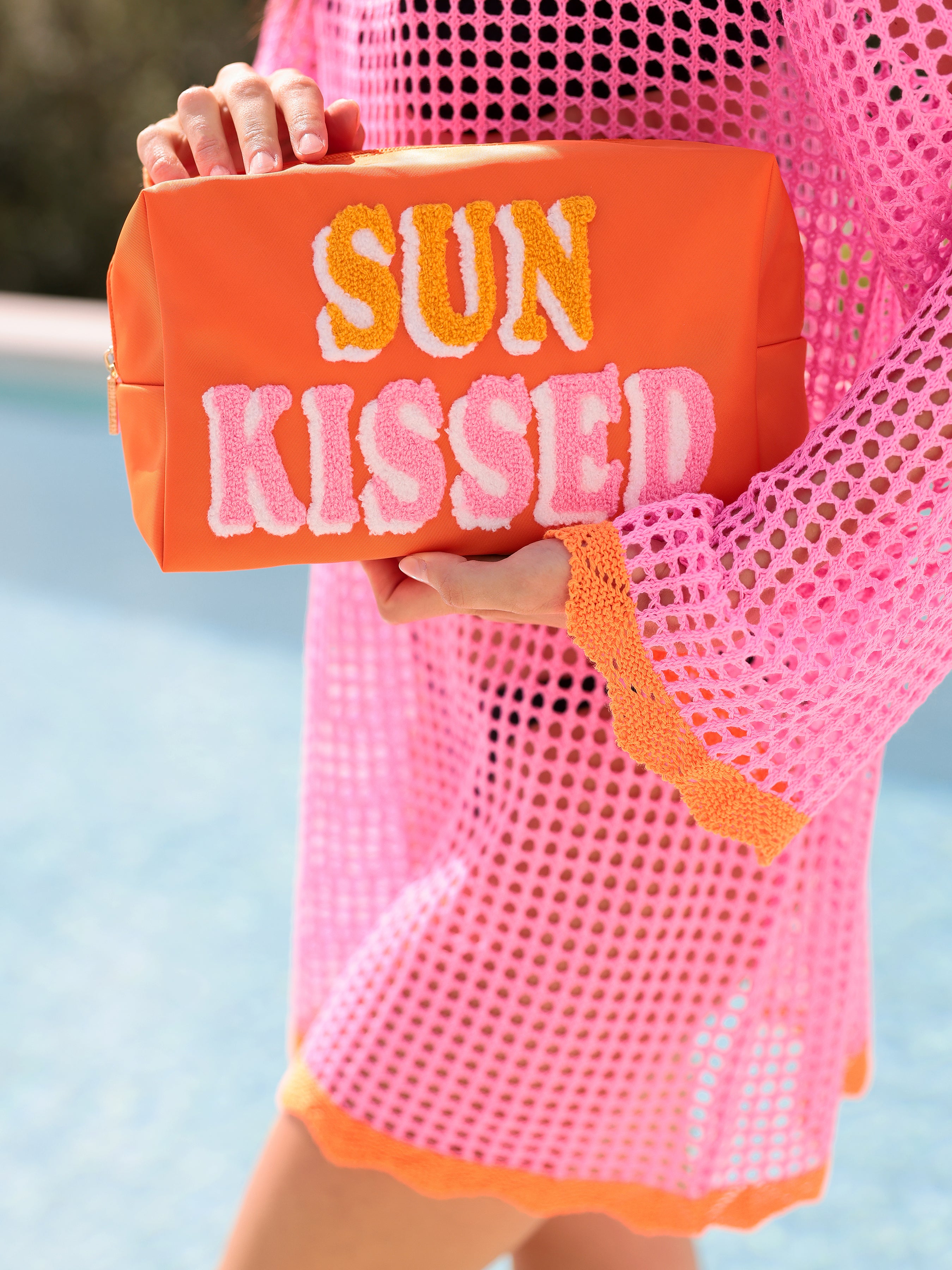 Shiraleah "Sun Kissed" Large Zip Pouch, Orange