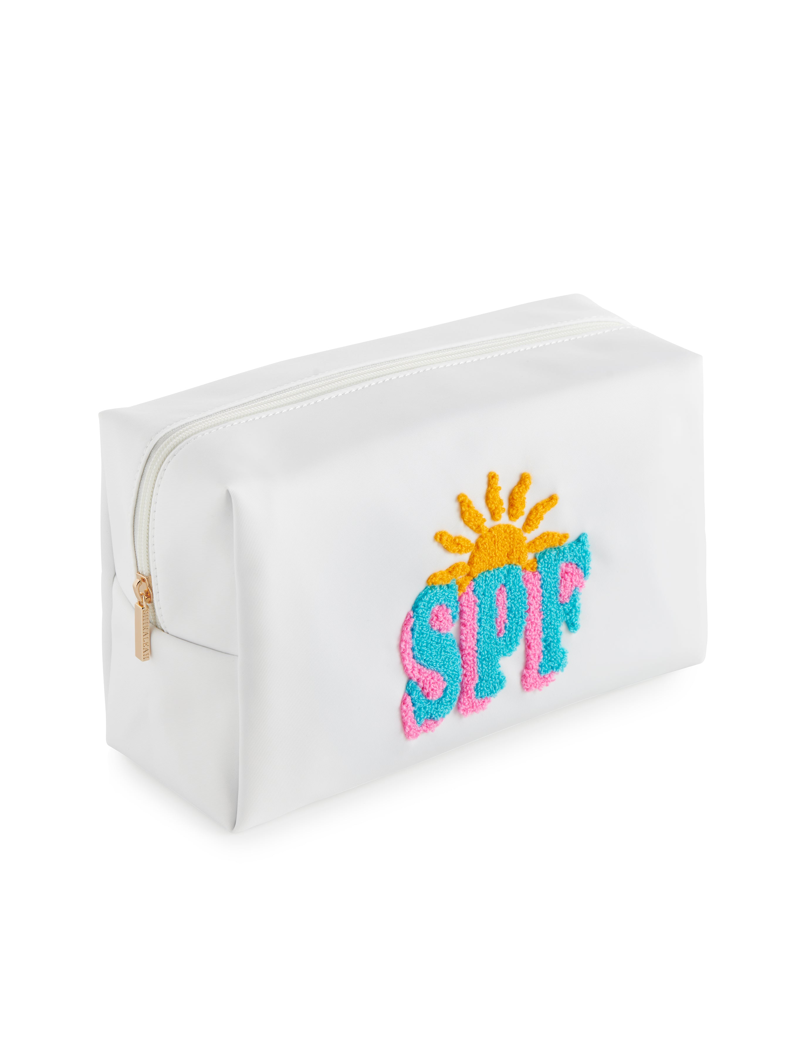 Shiraleah "SPF" Large Zip Pouch, White