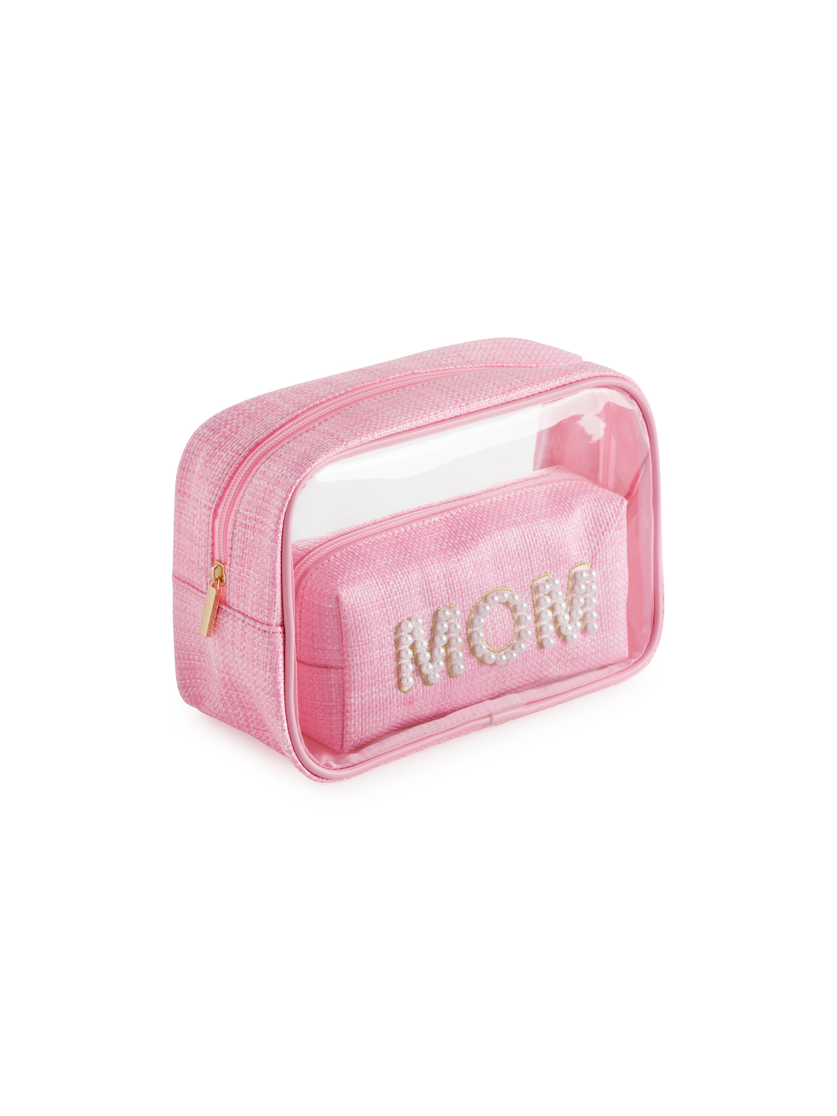 Shiraleah "Mom" Set Of 2 Cosmetic Cases, Pink