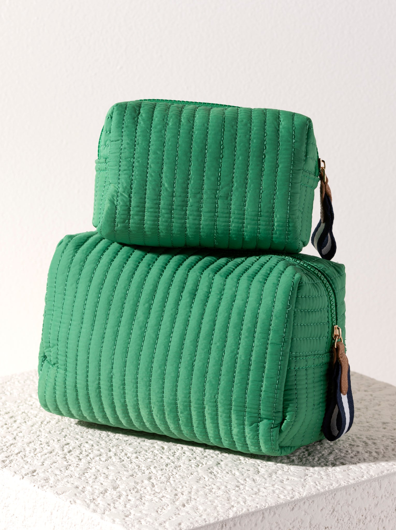 Shiraleah Ezra Large Boxy Cosmetic Pouch GREEN