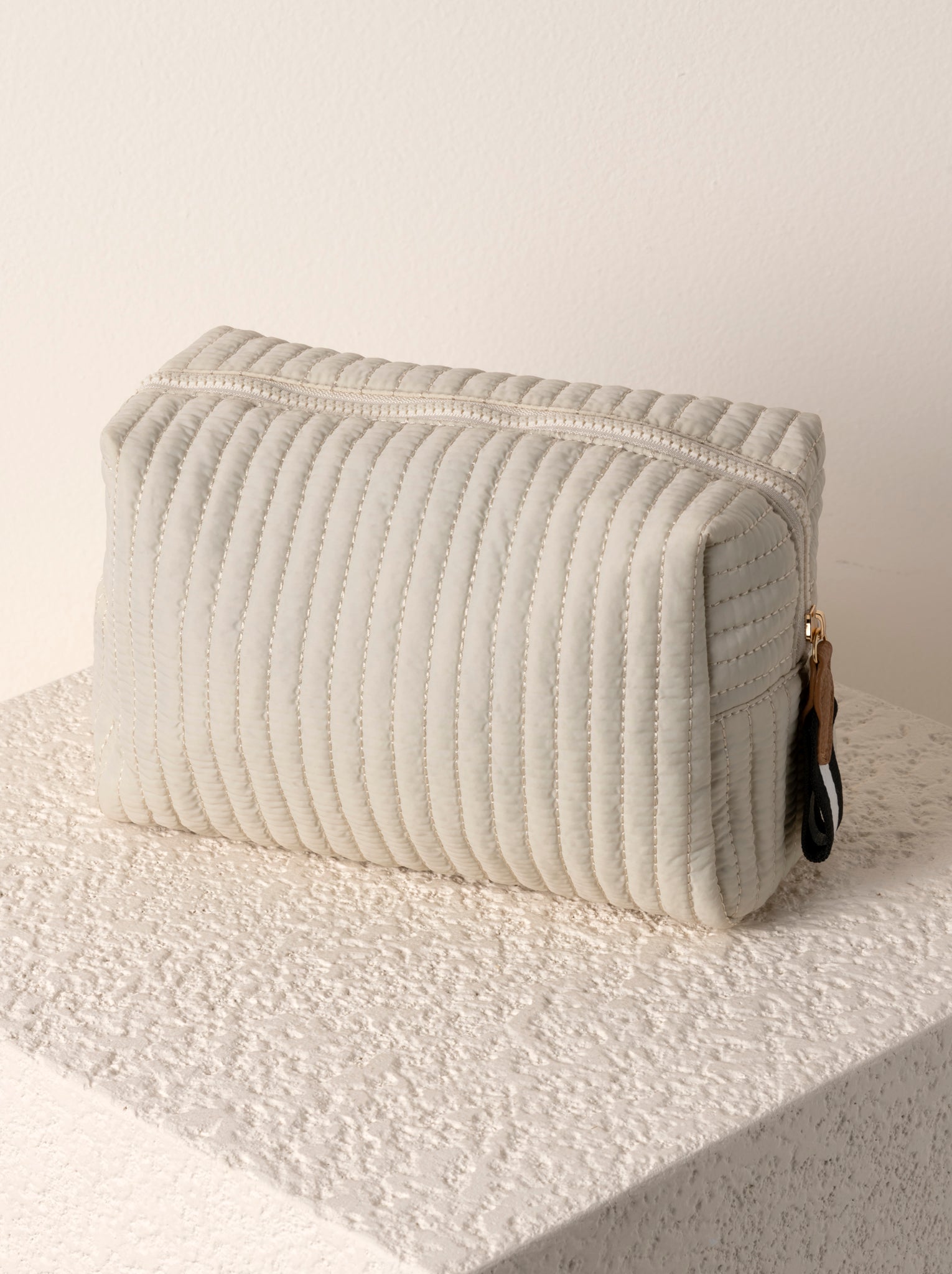 Shiraleah Ezra Large Boxy Cosmetic Pouch IVORY