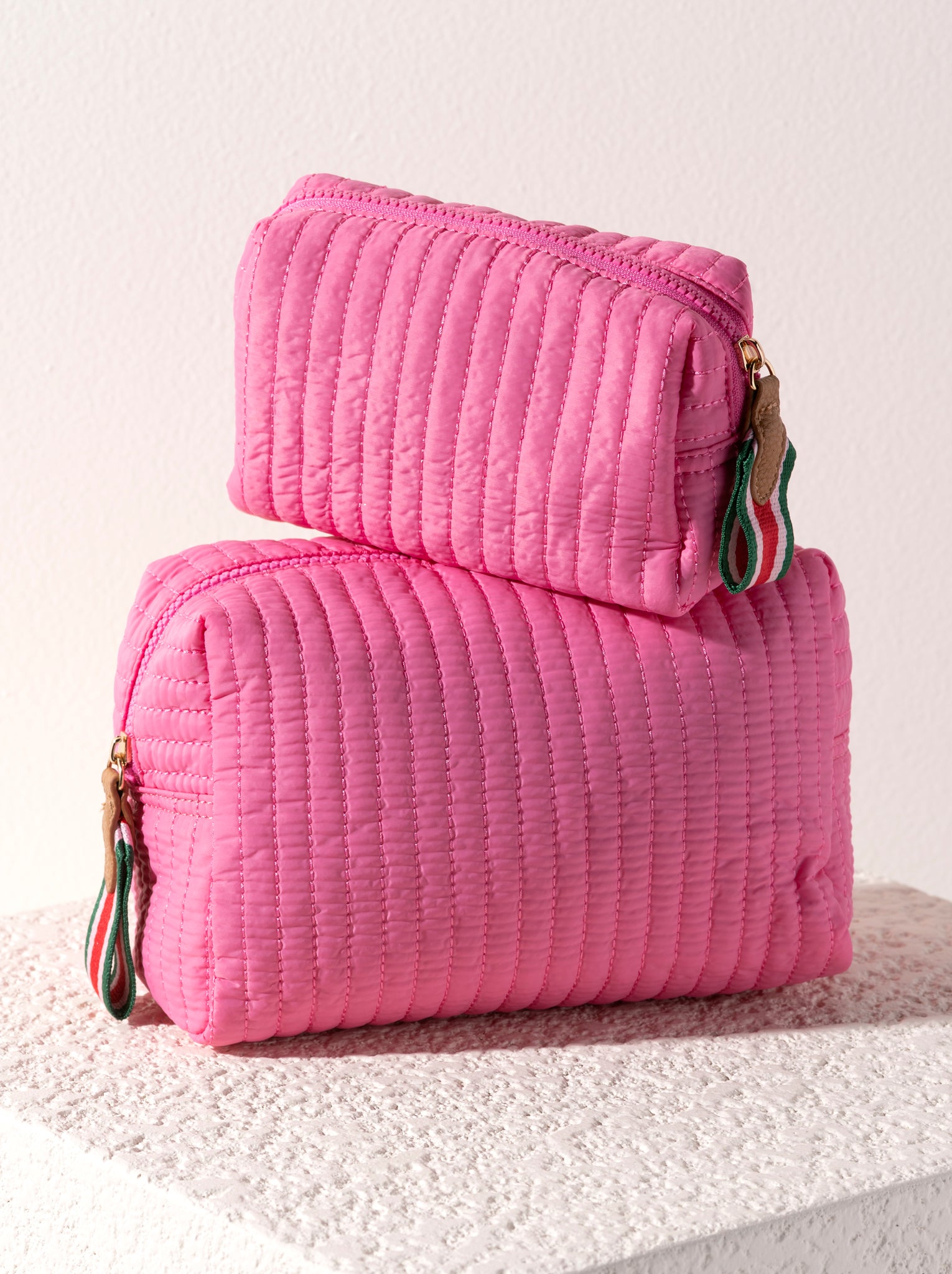 Shiraleah Ezra Large Boxy Cosmetic Pouch PINK