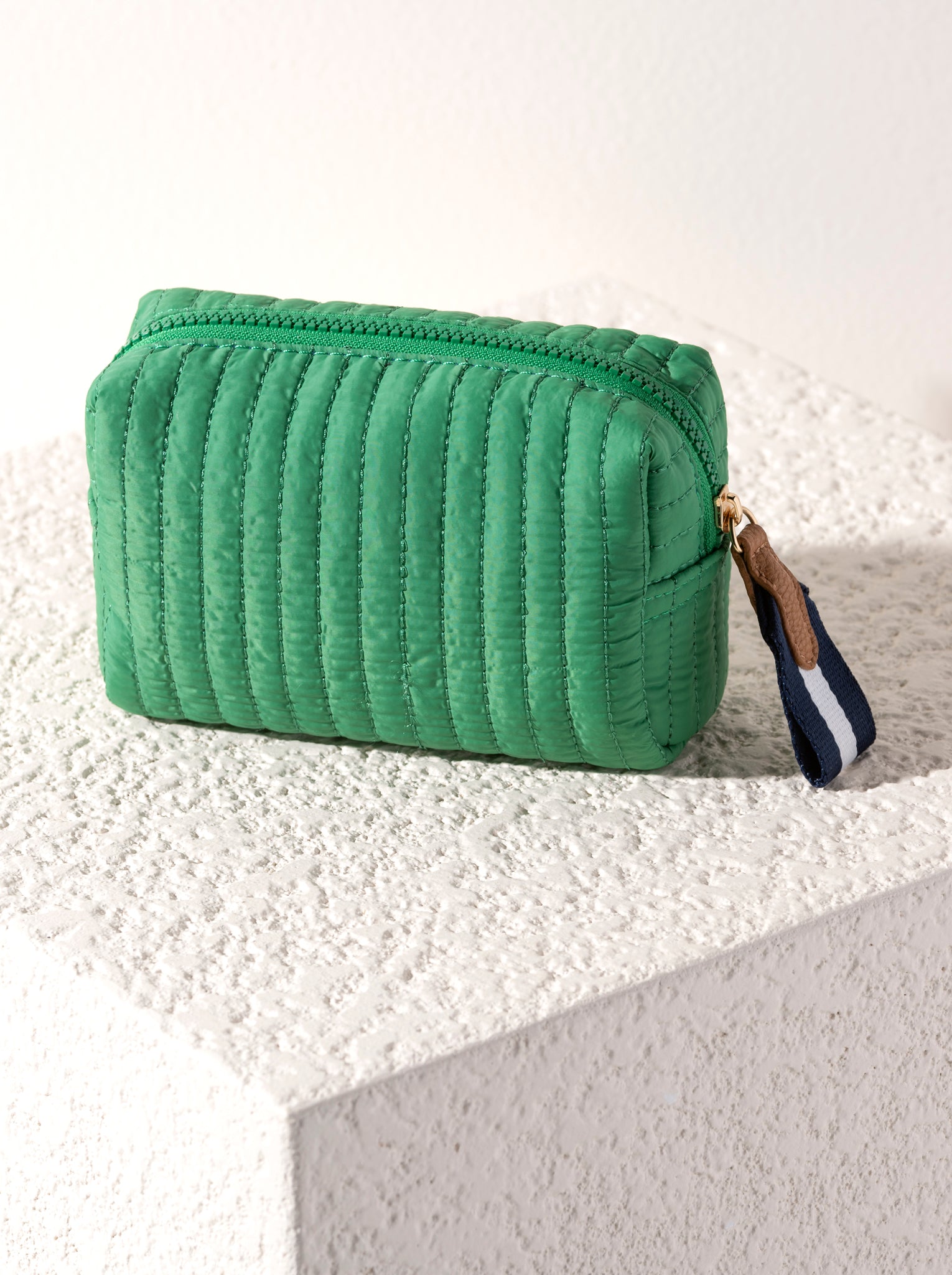 Shiraleah Ezra Small Boxy Cosmetic Pouch GREEN