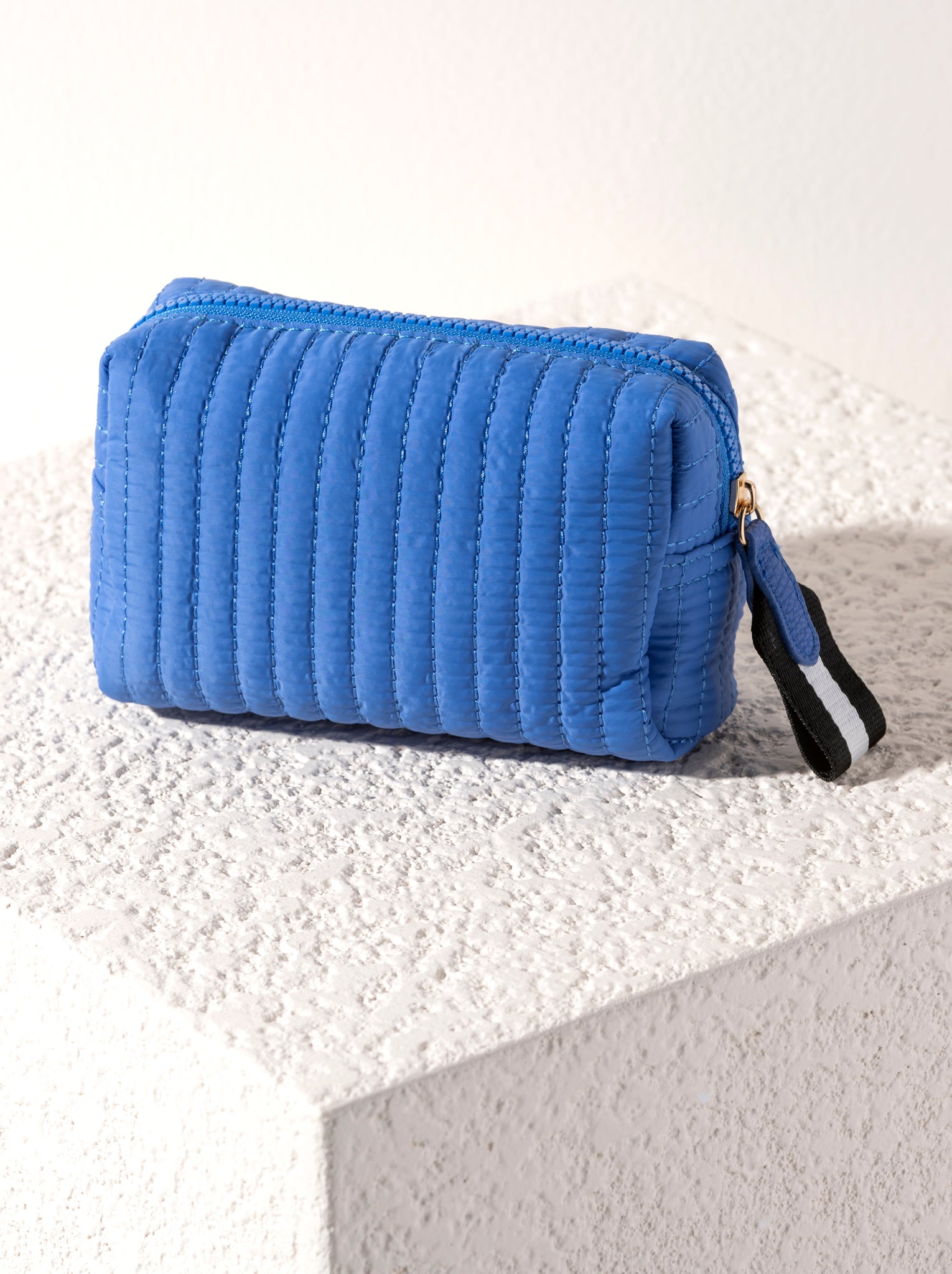 Shiraleah Ezra Small Boxy Cosmetic Pouch ULTRAMARINE