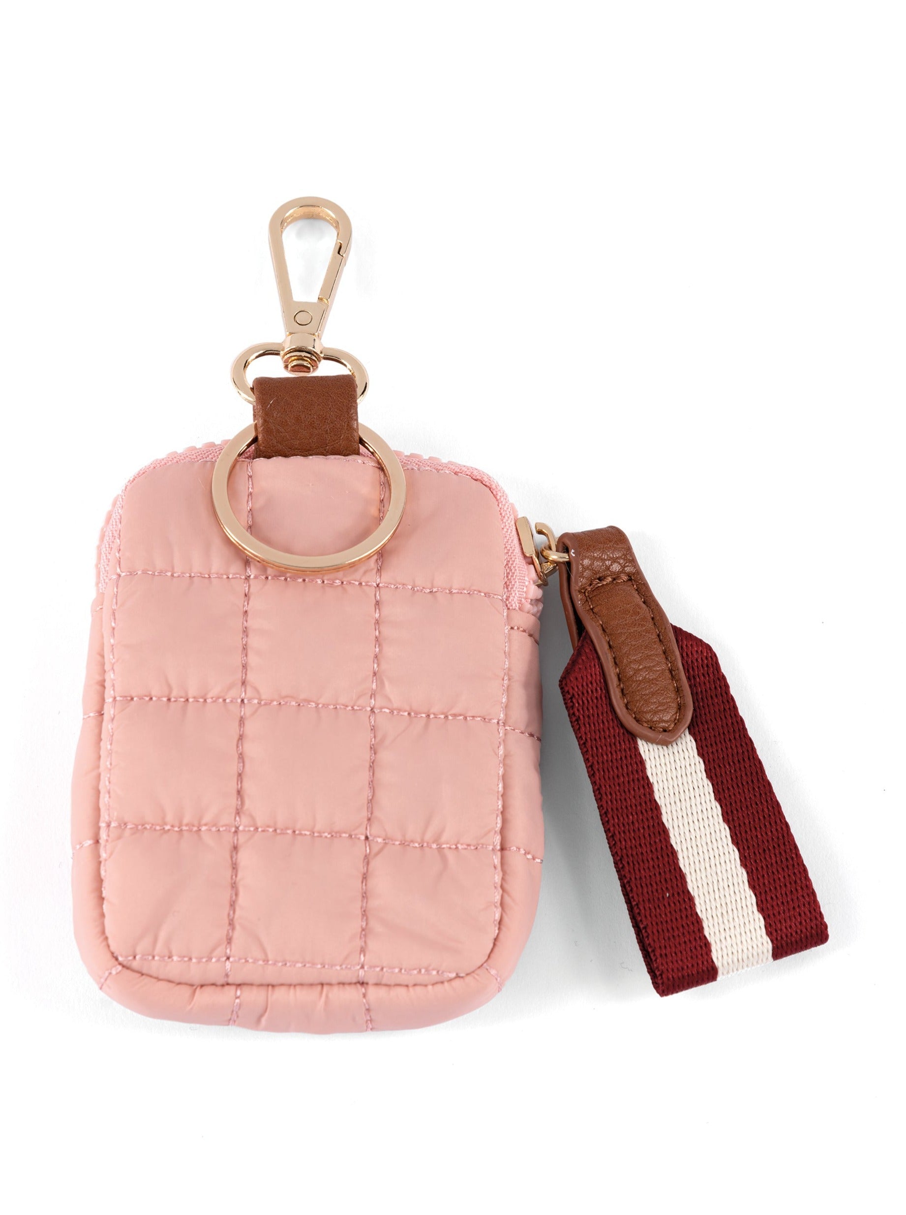 Shiraleah Ezra Quilted Nylon Clip-On Pouch, Blush - FINAL SALE ONLY