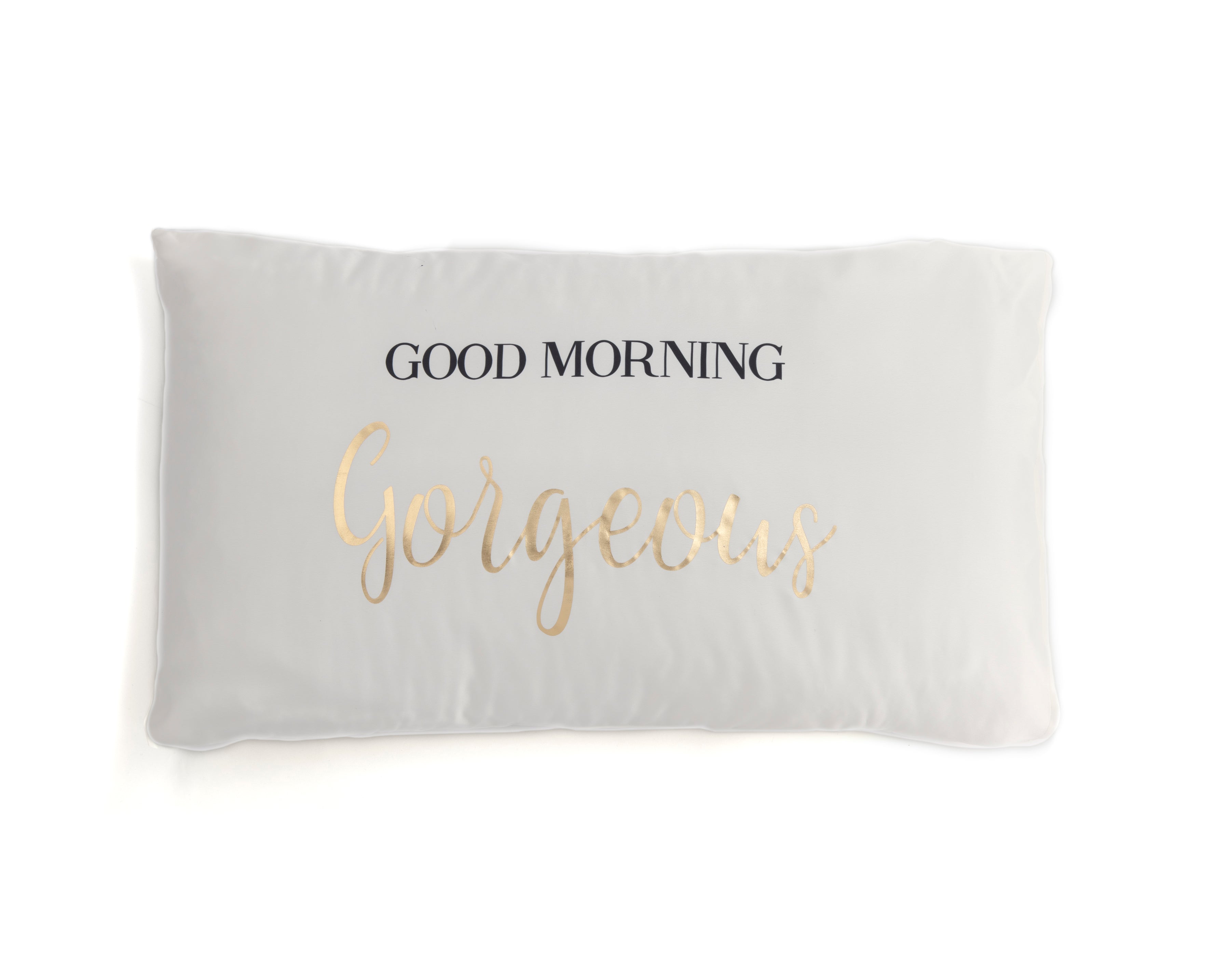 Shiraleah Set Of 2 "Good Morning Gorgeous / Hello There Handsome" Standard Pillow Cases,Ivory - FINAL SALE ONLY