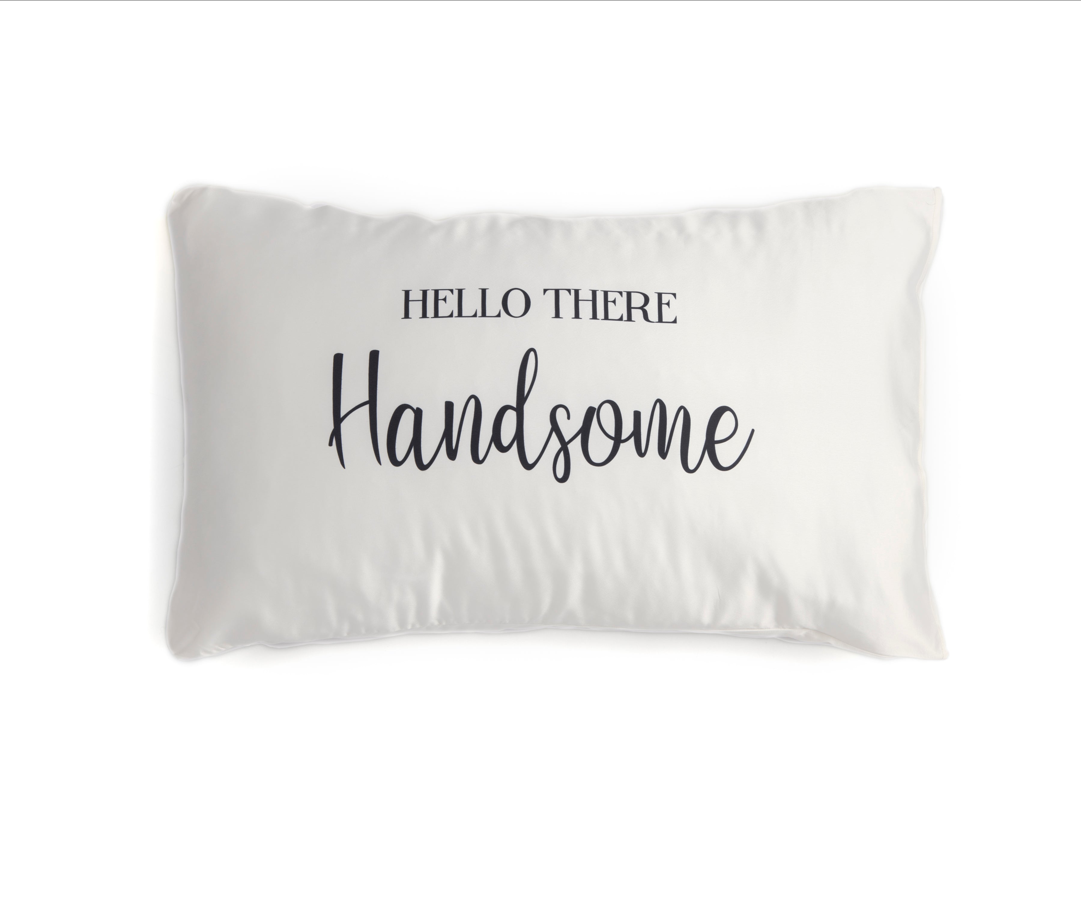 Shiraleah Set Of 2 "Good Morning Gorgeous / Hello There Handsome" Standard Pillow Cases,Ivory - FINAL SALE ONLY