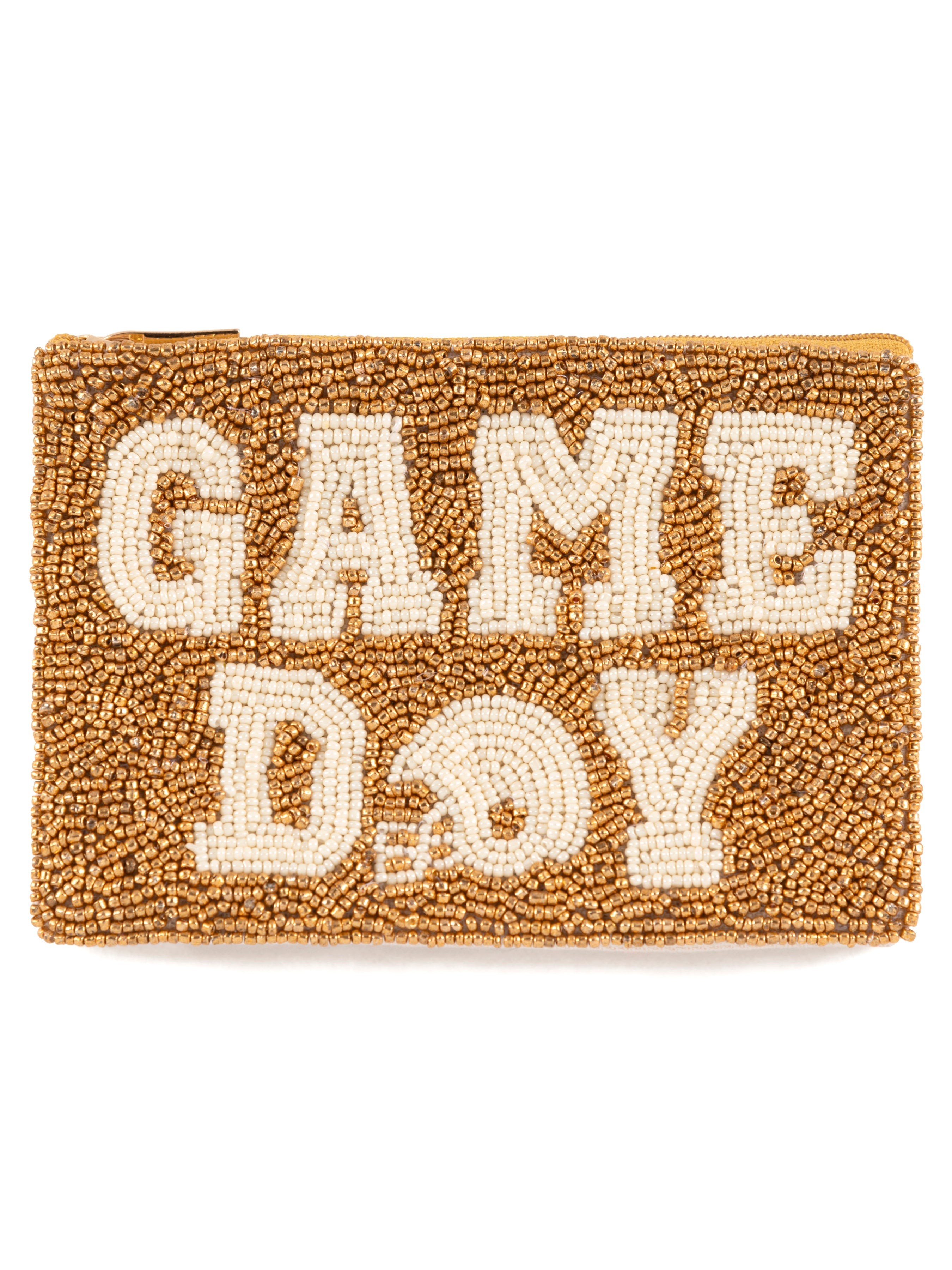 Shiraleah Helmet "Game Day" Beaded Zip Pouch, Gold