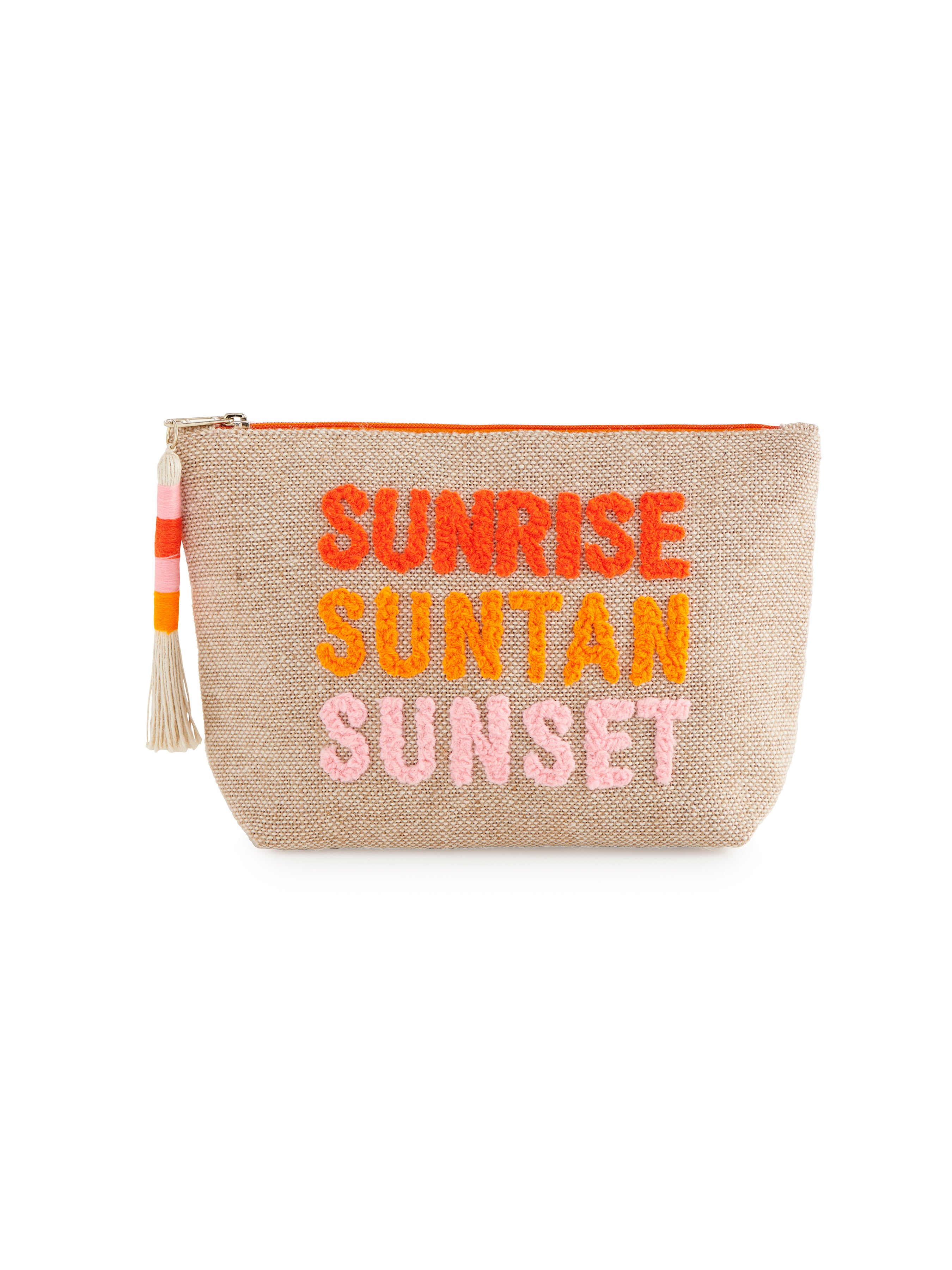 Shiraleah "Sunrise Suntan Sunset" Zip Pouch, Natural