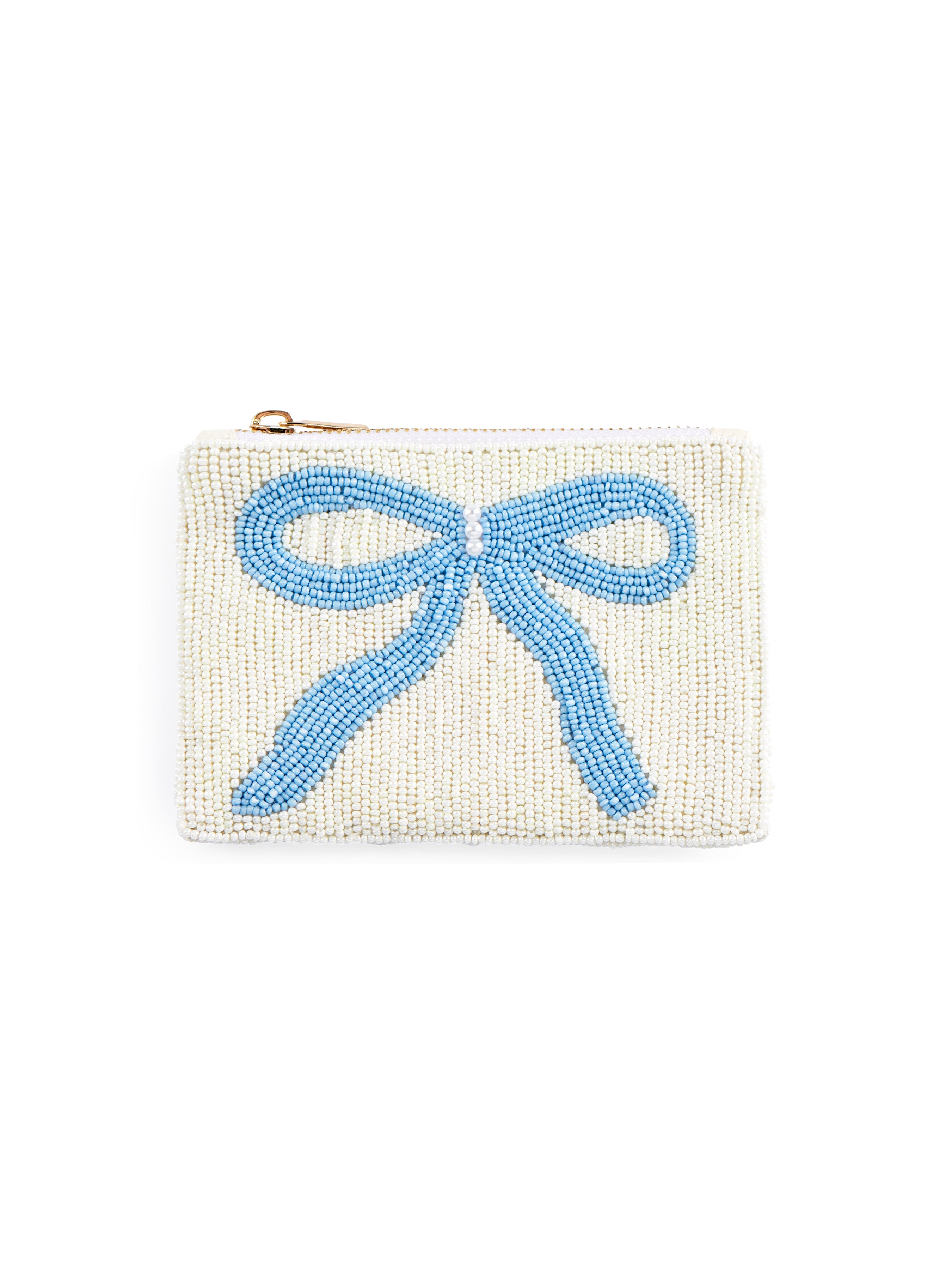 Shiraleah April Beaded Bow Zip Pouch, Multi