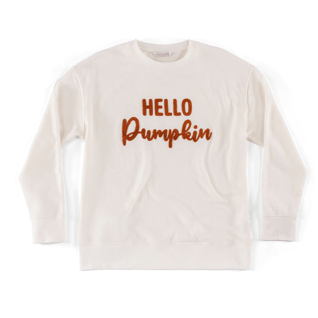 "Hello Pumpkin" Sweatshirt, Ivory