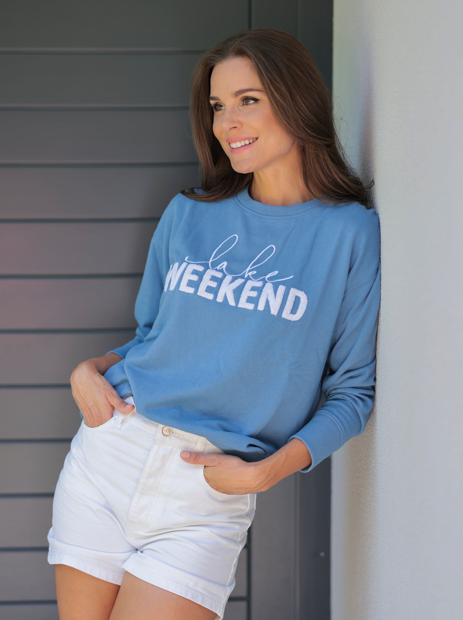 Shiraleah Assorted Set of 6 "Lake Weekend" Sweatshirts, Blue