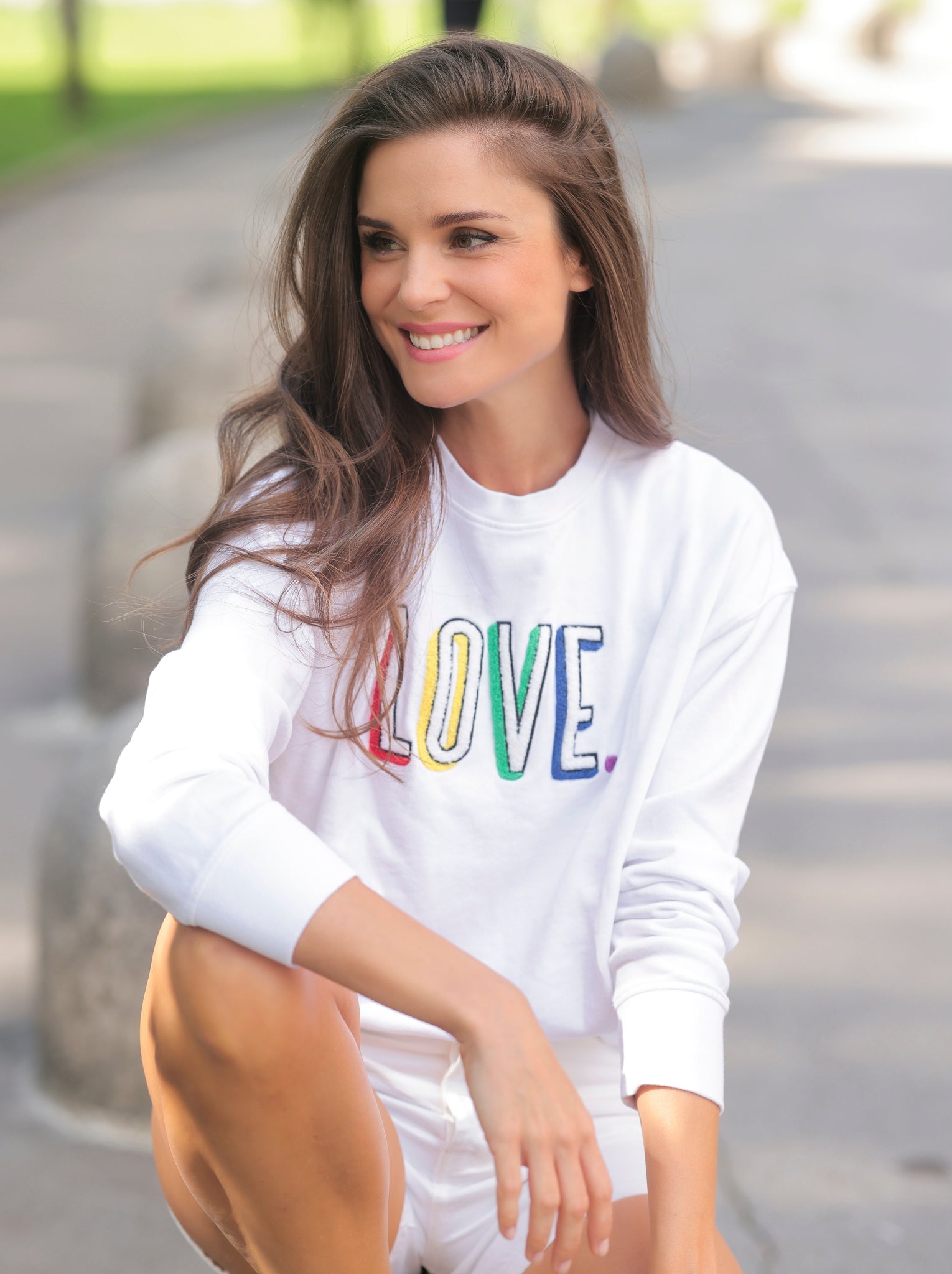 Shiraleah "Love" Sweatshirt, White