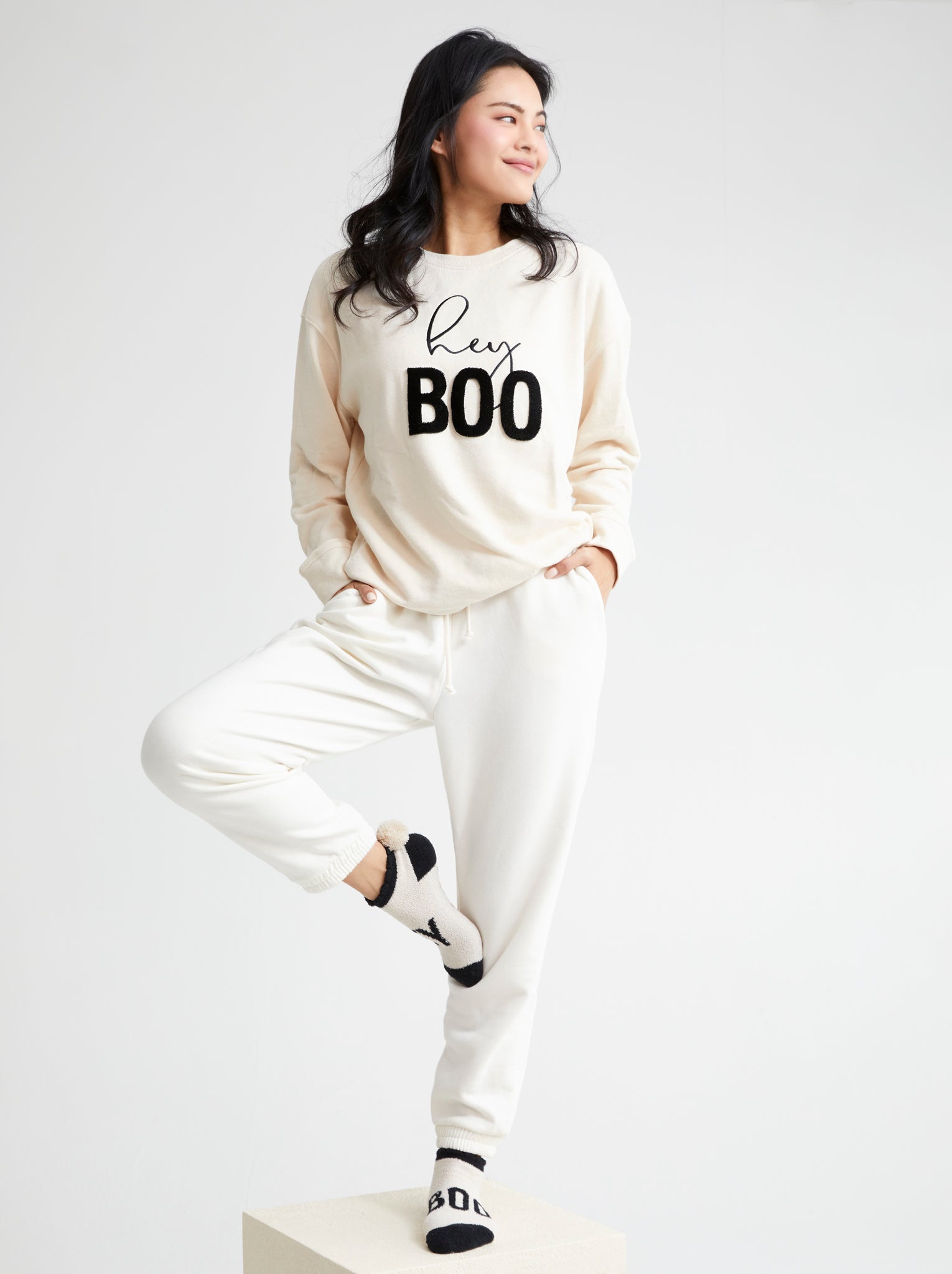 Shiraleah "Hey Boo" Sweatshirt, Putty