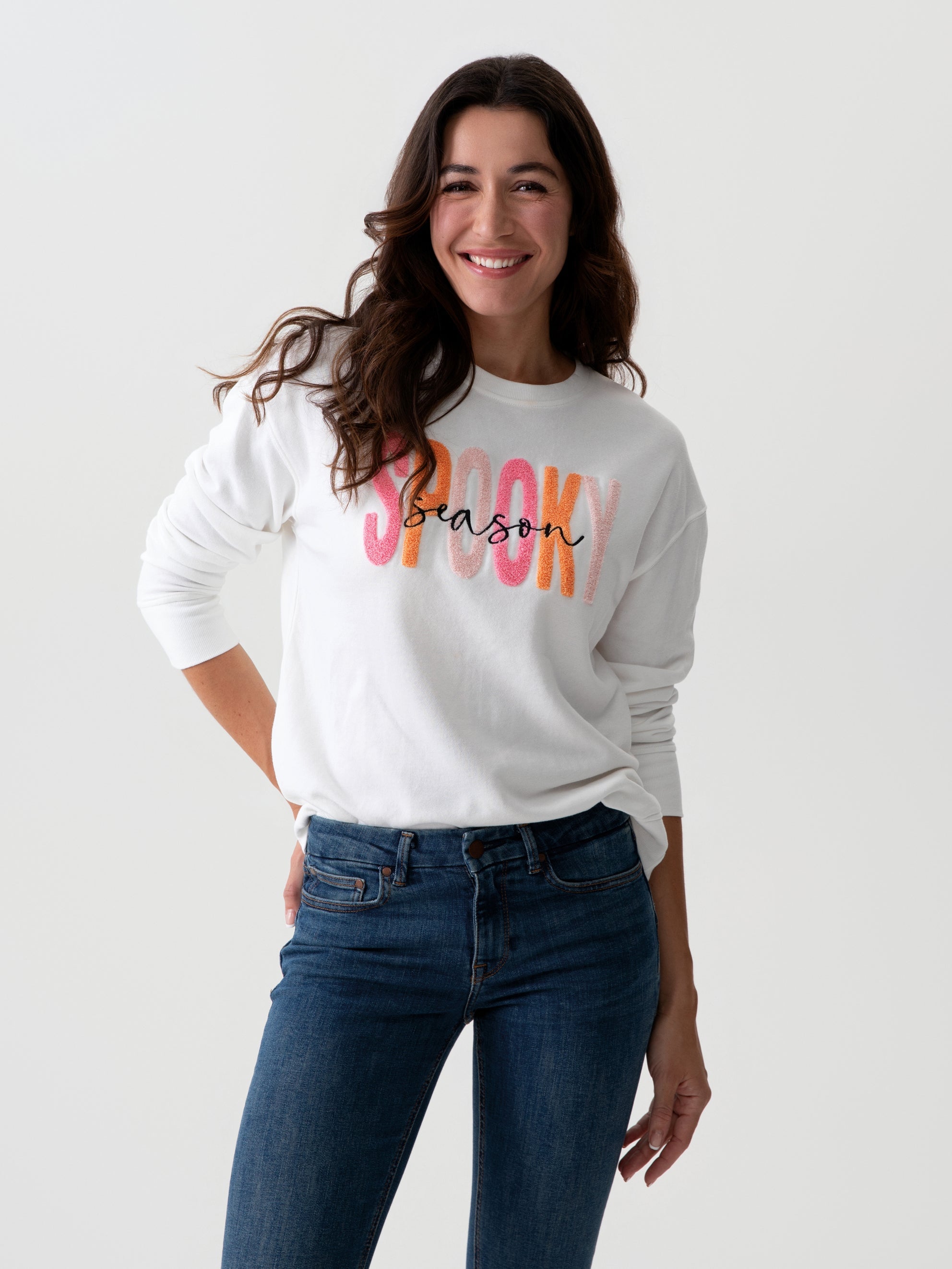 Shiraleah "Spooky Season" Sweatshirt, Ivory