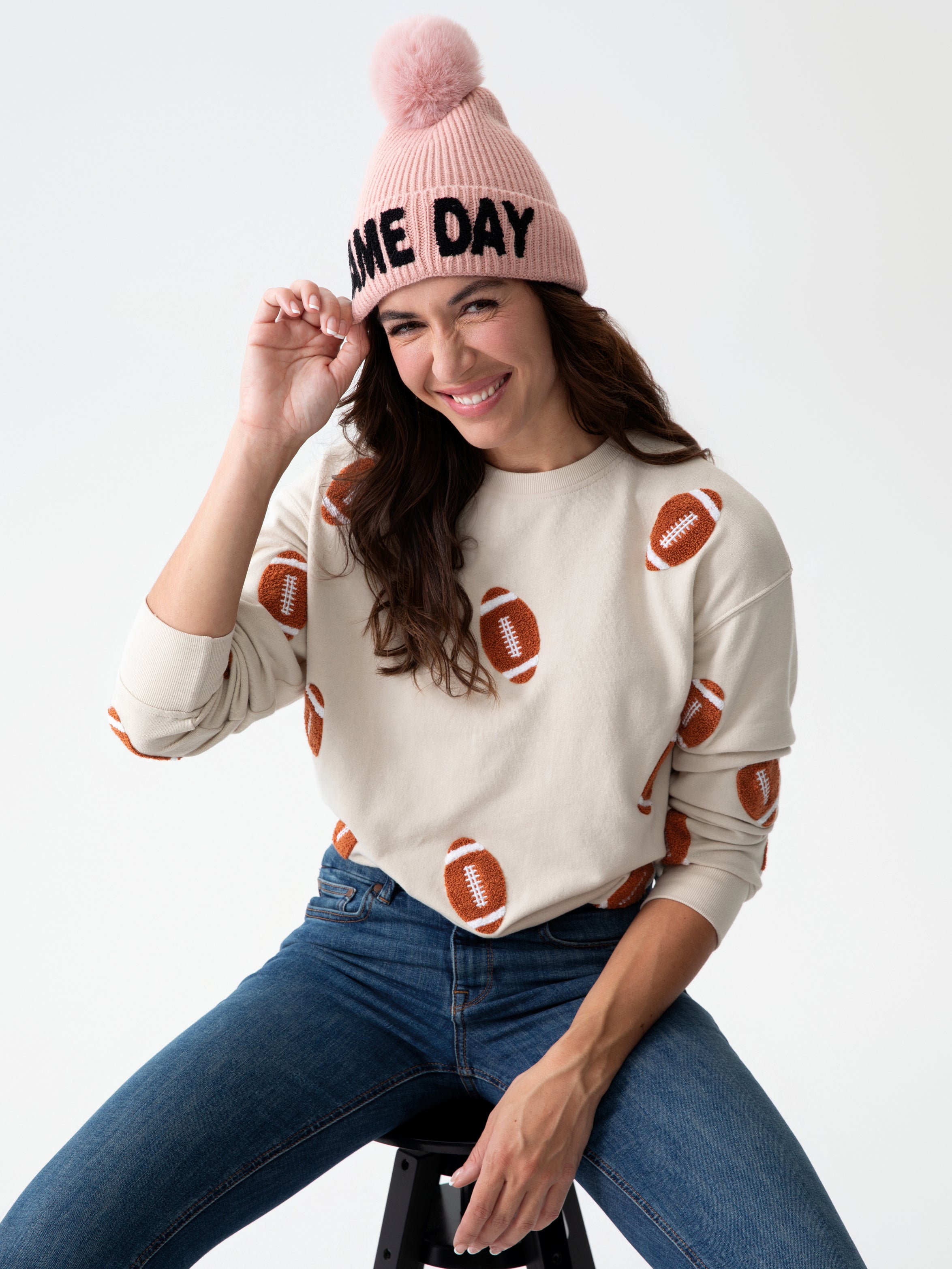 Shiraleah "Game Day" Beanie, Blush