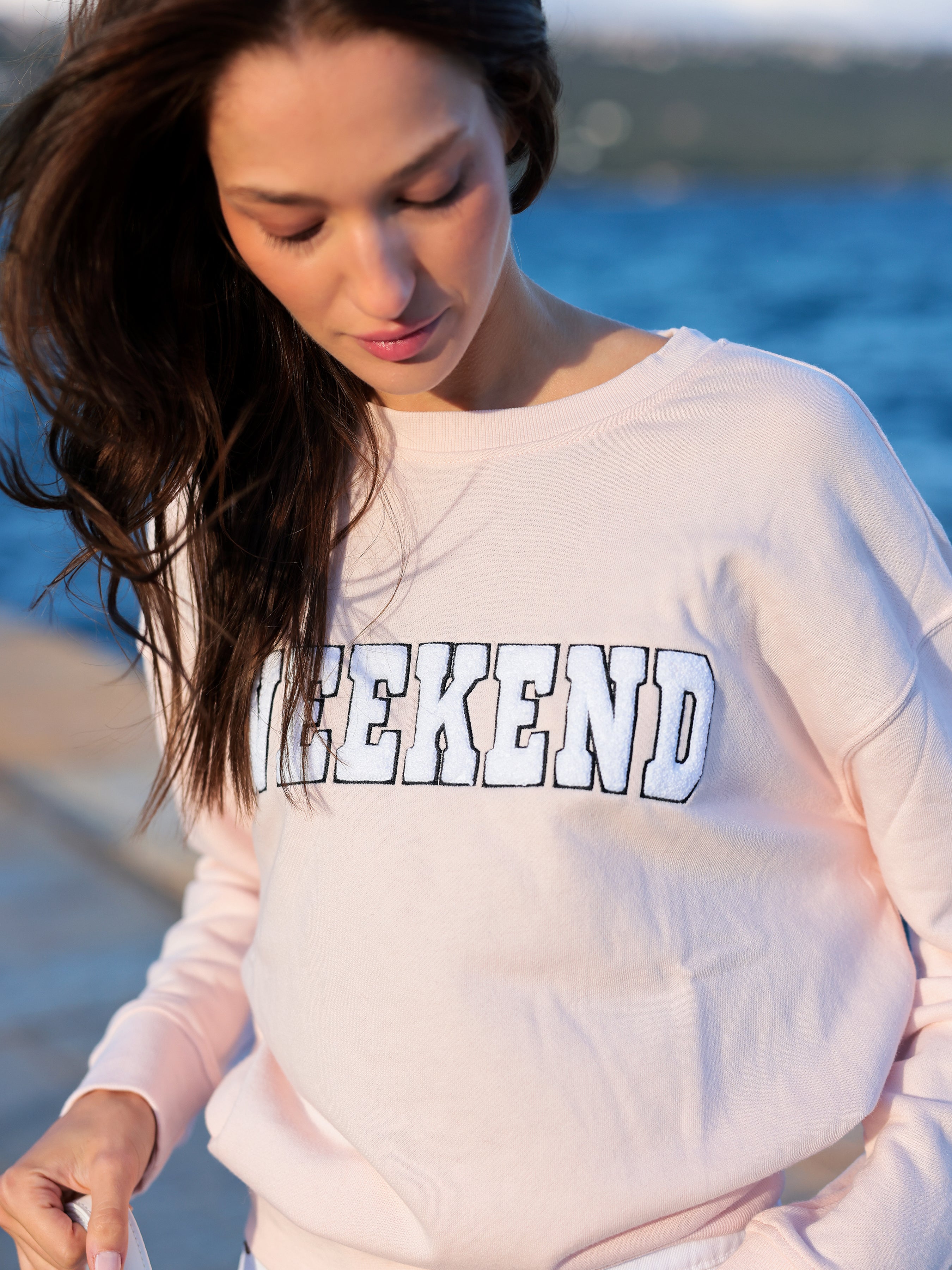 Shiraleah "Weekend" Sweatshirt, Blush