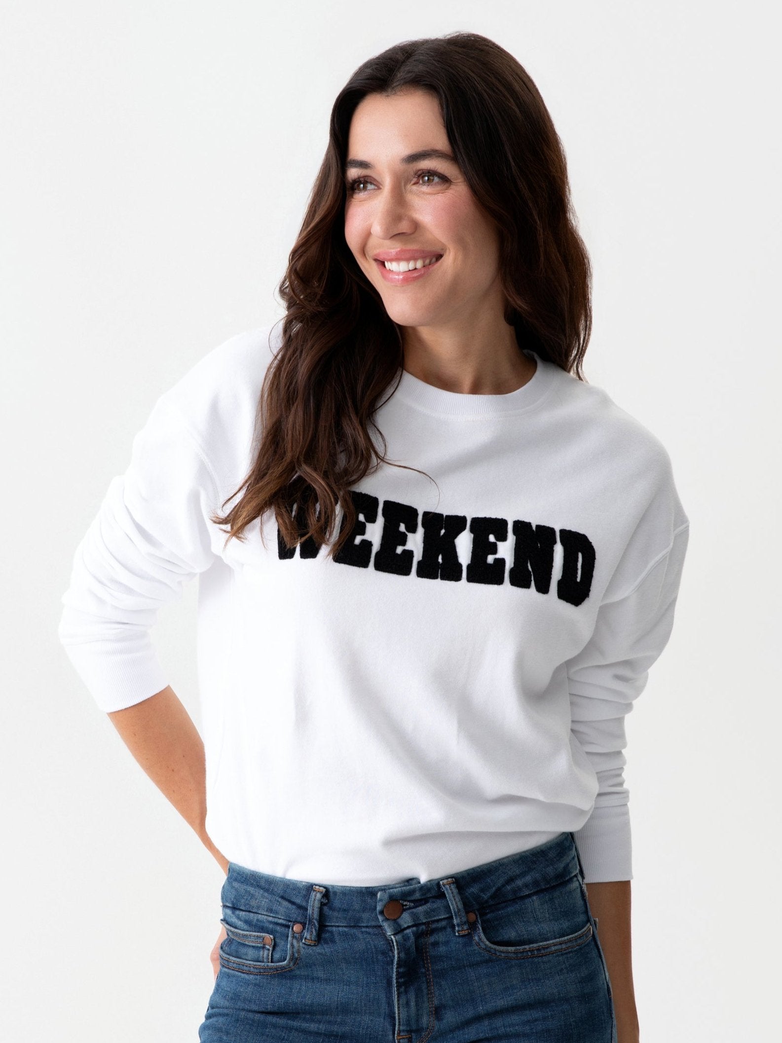 Shiraleah "Weekend" Sweatshirt, White