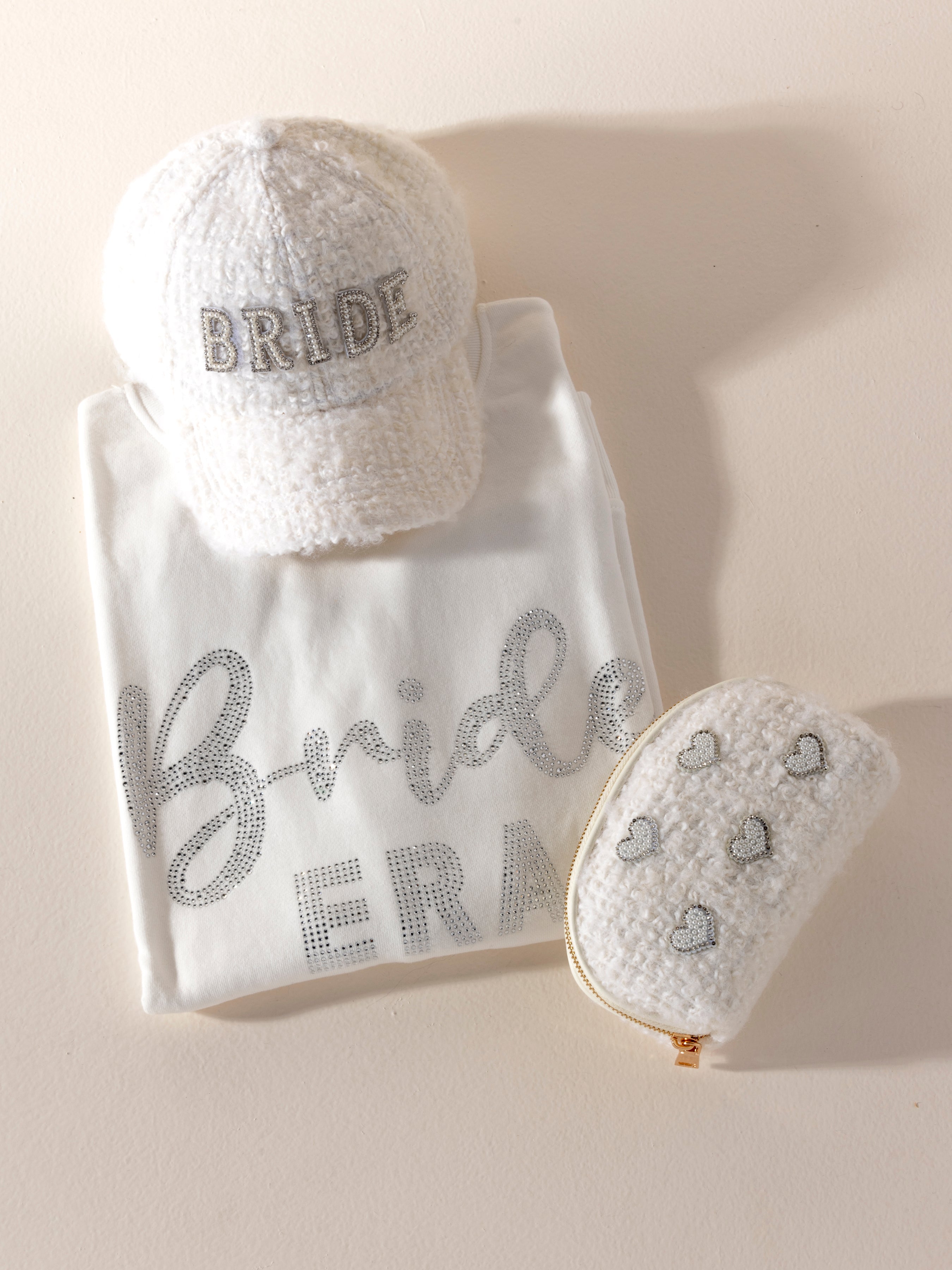 Shiraleah "Bride" Boucle Ball Cap, Ivory