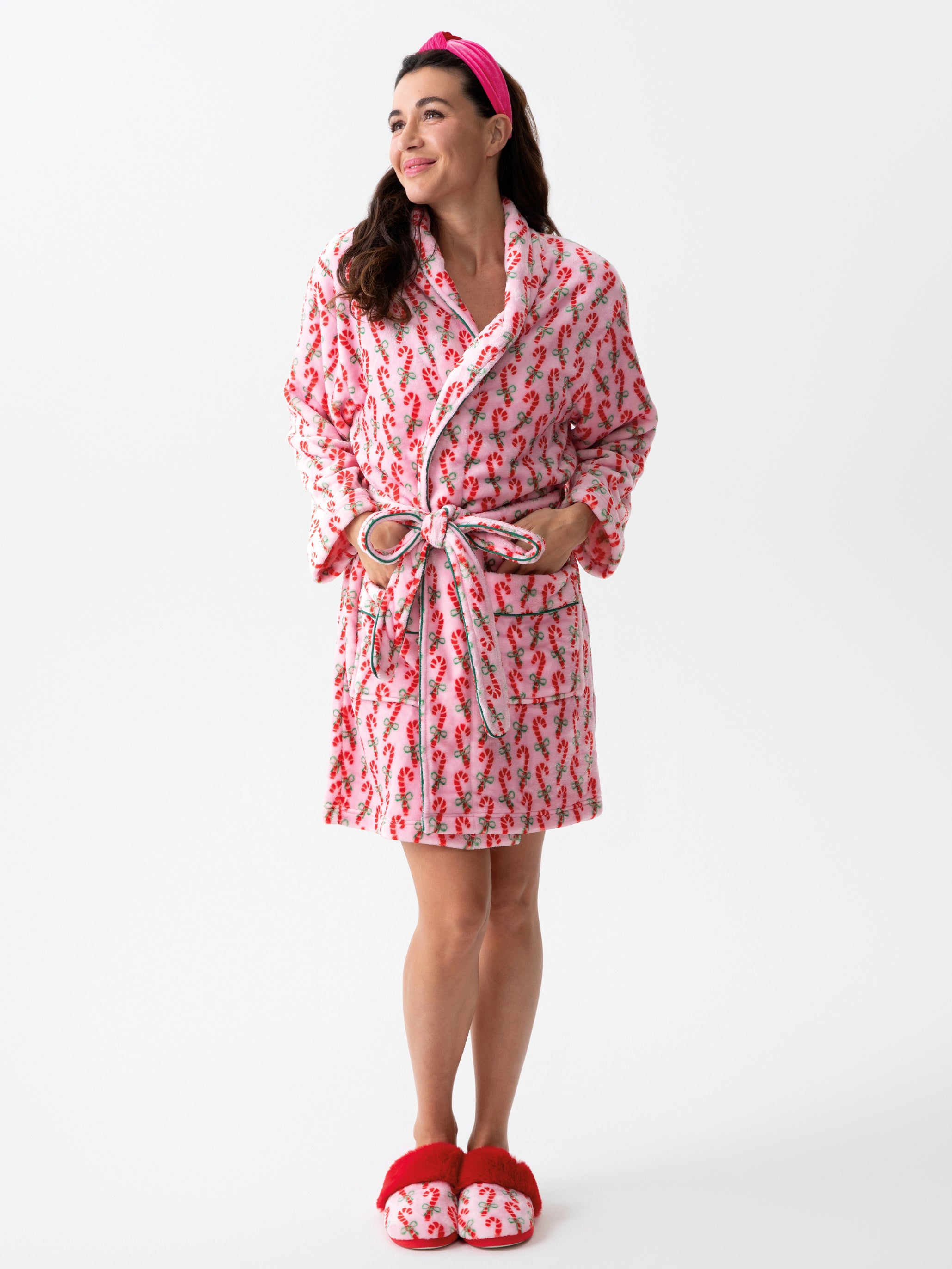 Shiraleah Felicity Candy Cane Robe, Pink