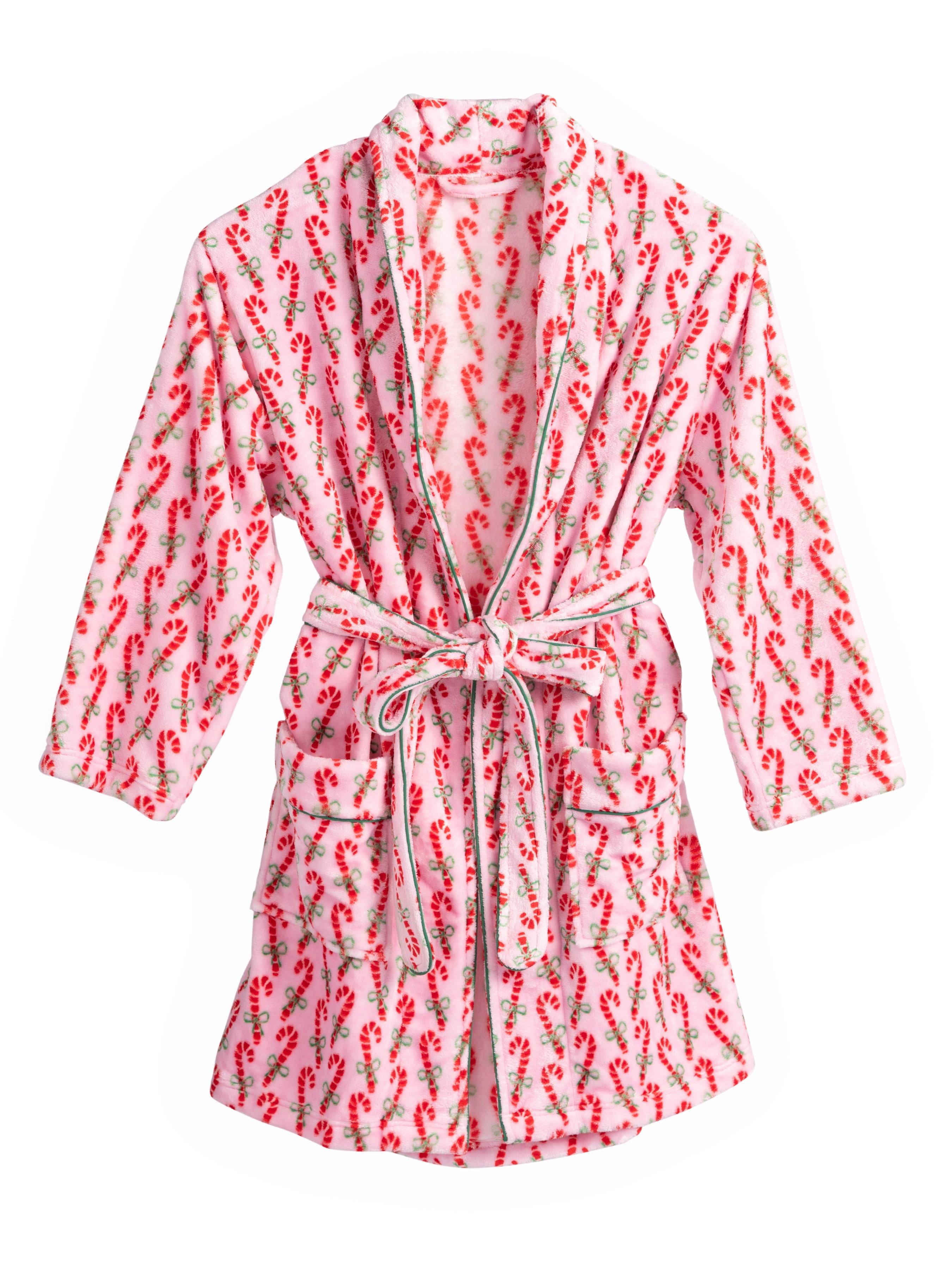 Shiraleah Assorted Set of 2 Felicity Candy Cane Robes, Pink