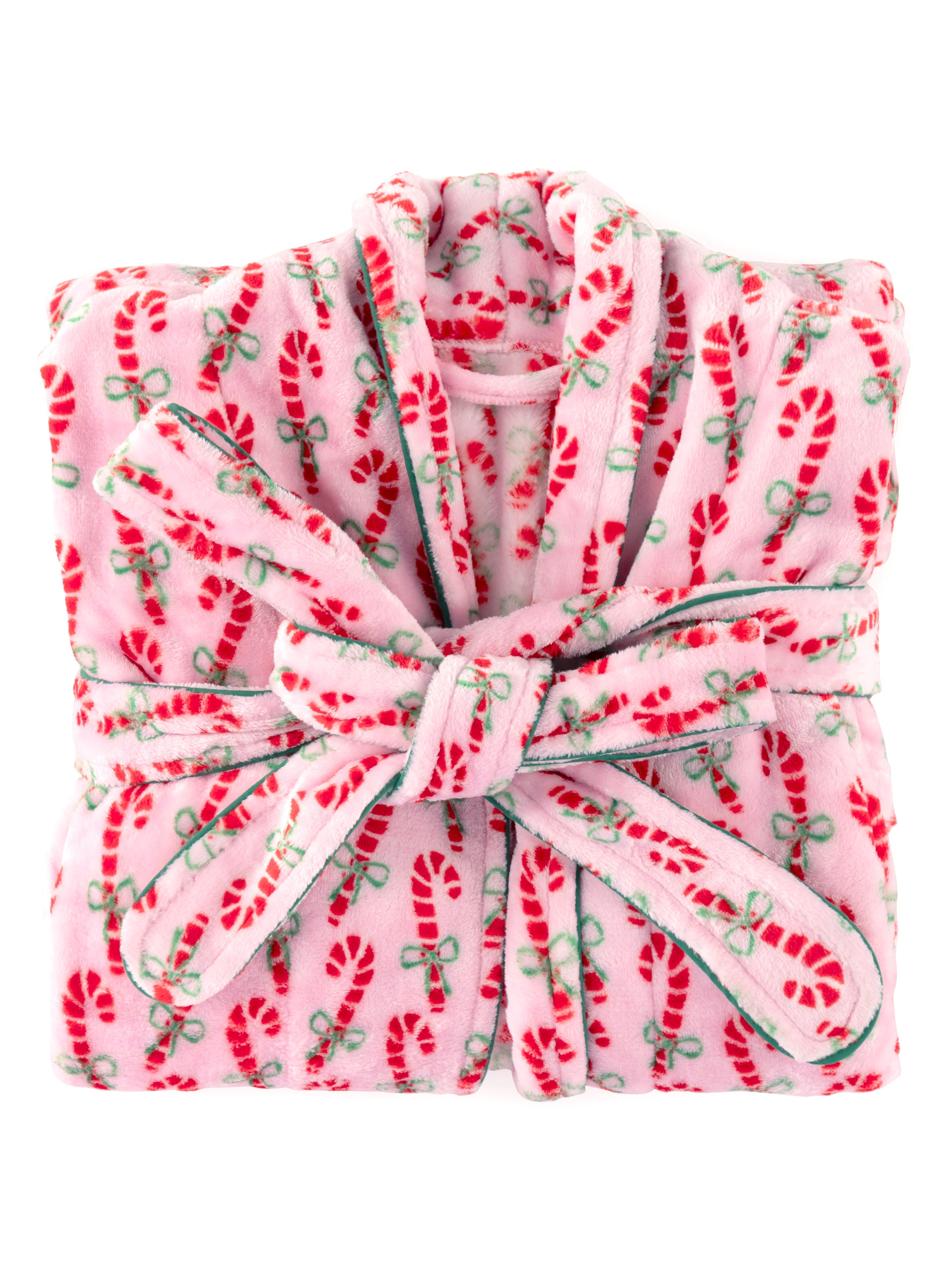 Shiraleah Assorted Set of 2 Felicity Candy Cane Robes, Pink