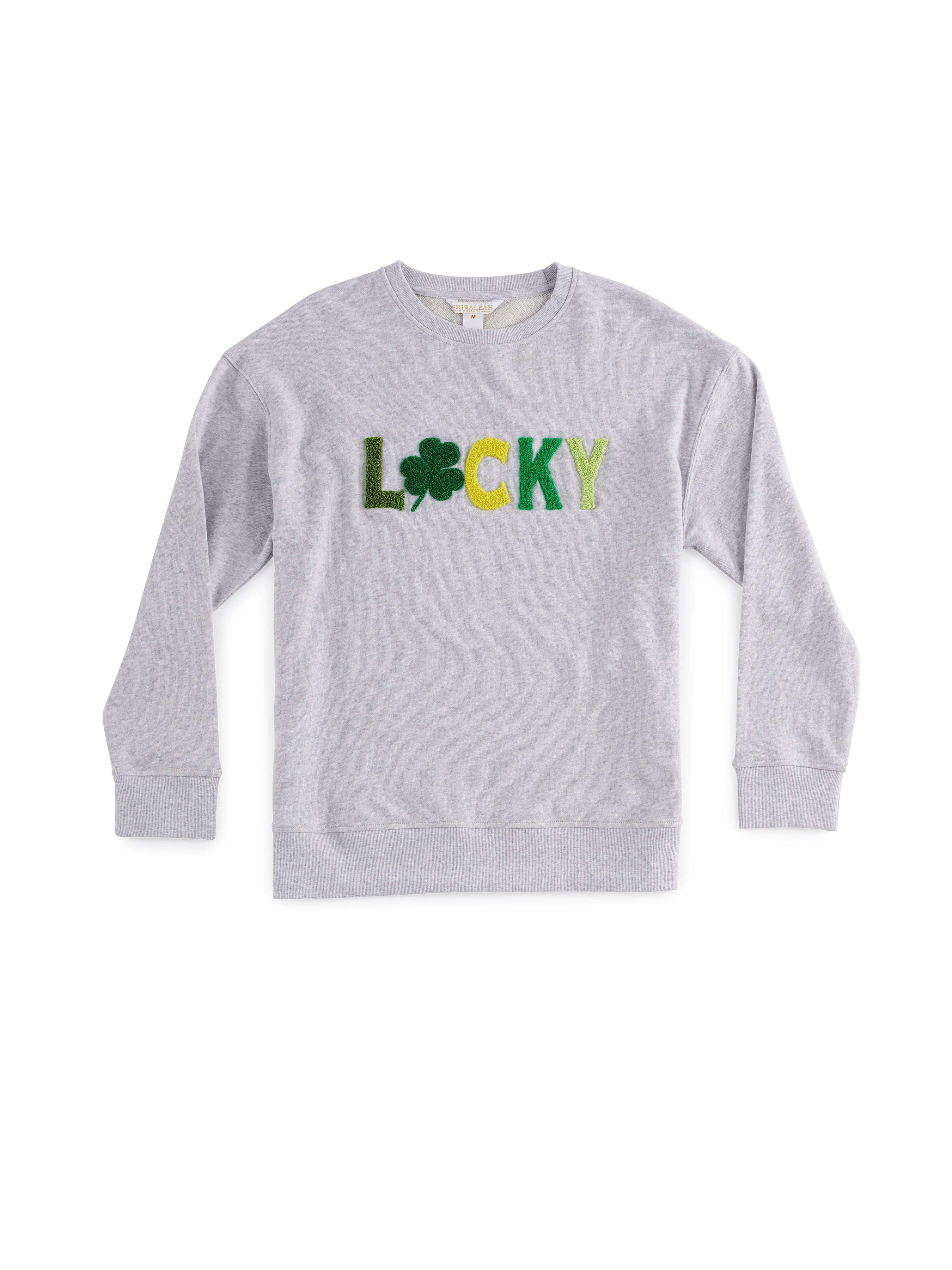 Shiraleah "Lucky" Sweatshirt, Grey EXTRA LARGE