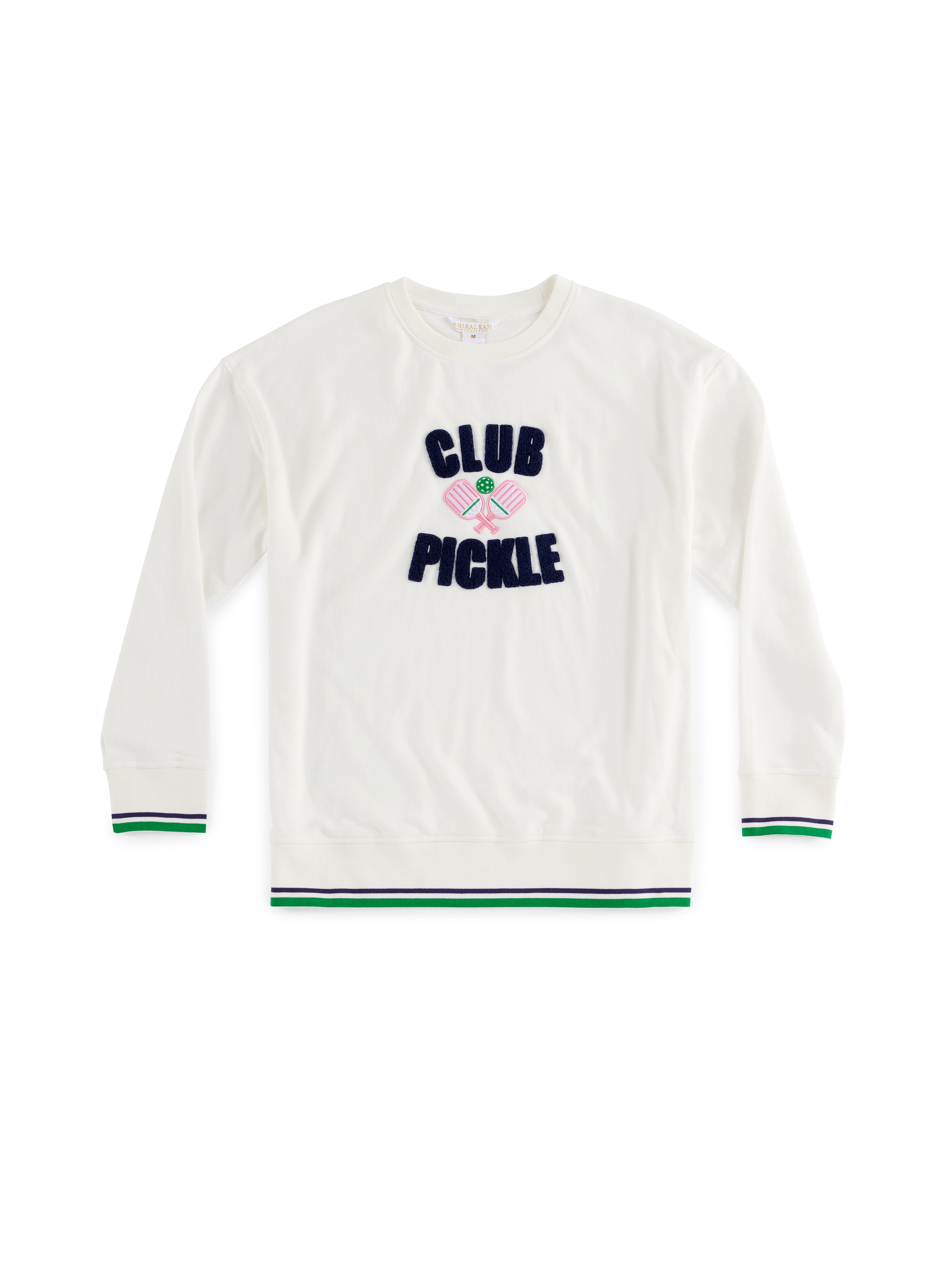 Shiraleah "Club Pickle" Sweatshirt, Ivory EXTRA LARGE