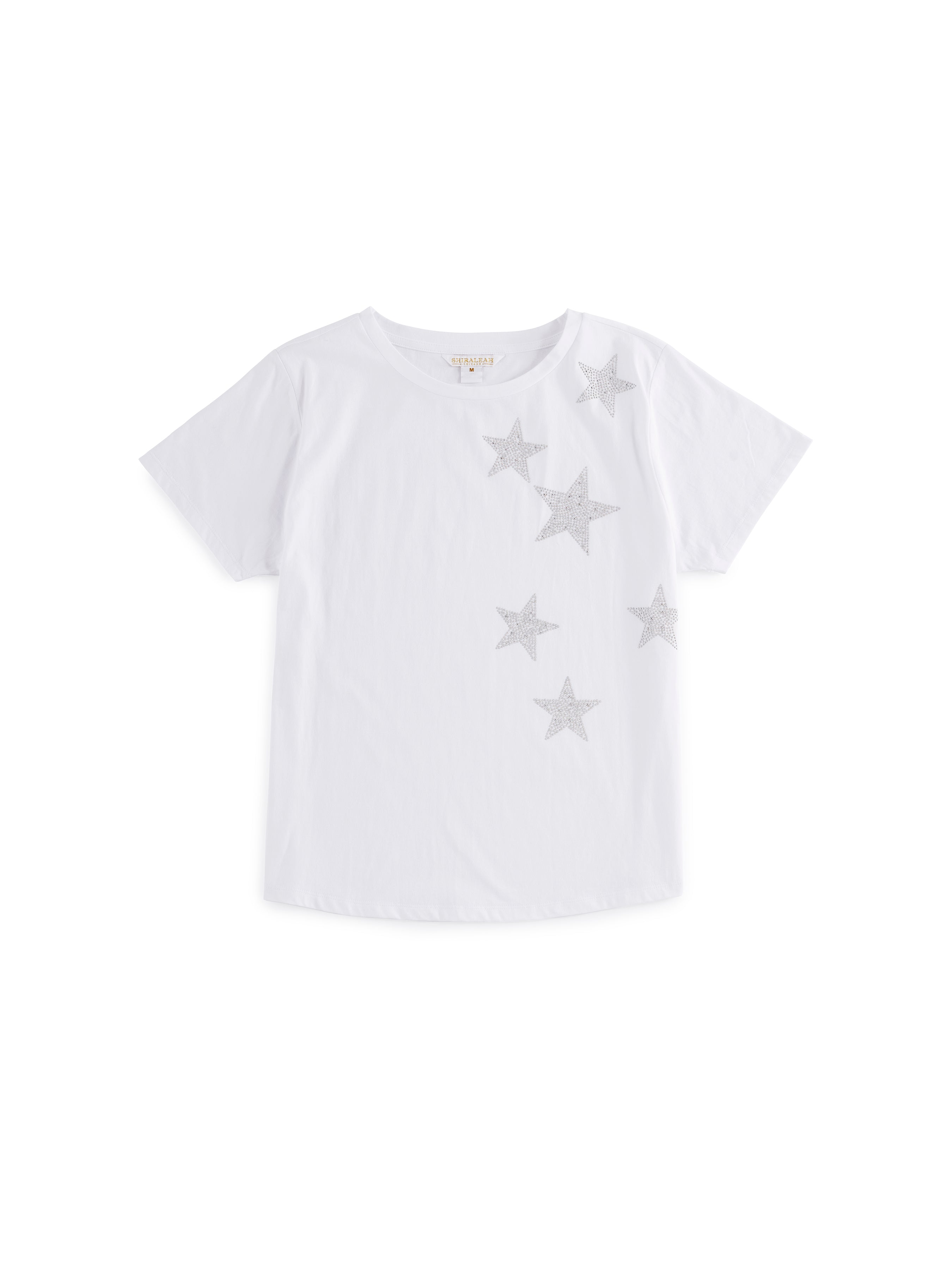 Shiraleah Stars T-Shirt, White EXTRA LARGE