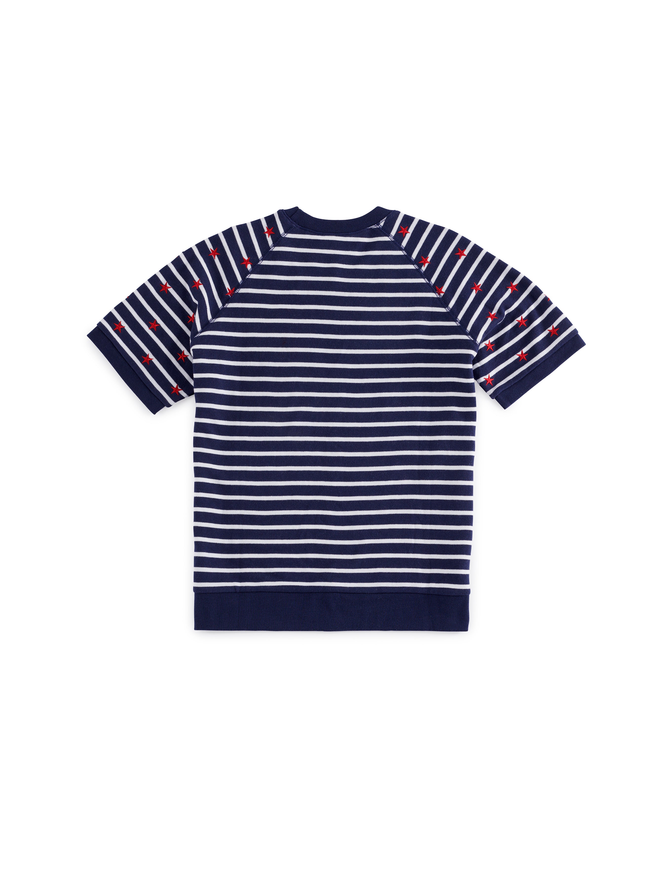 Shiraleah Stripes Lightweight Short Sleeve Sweatshirt, Navy EXTRA LARGE