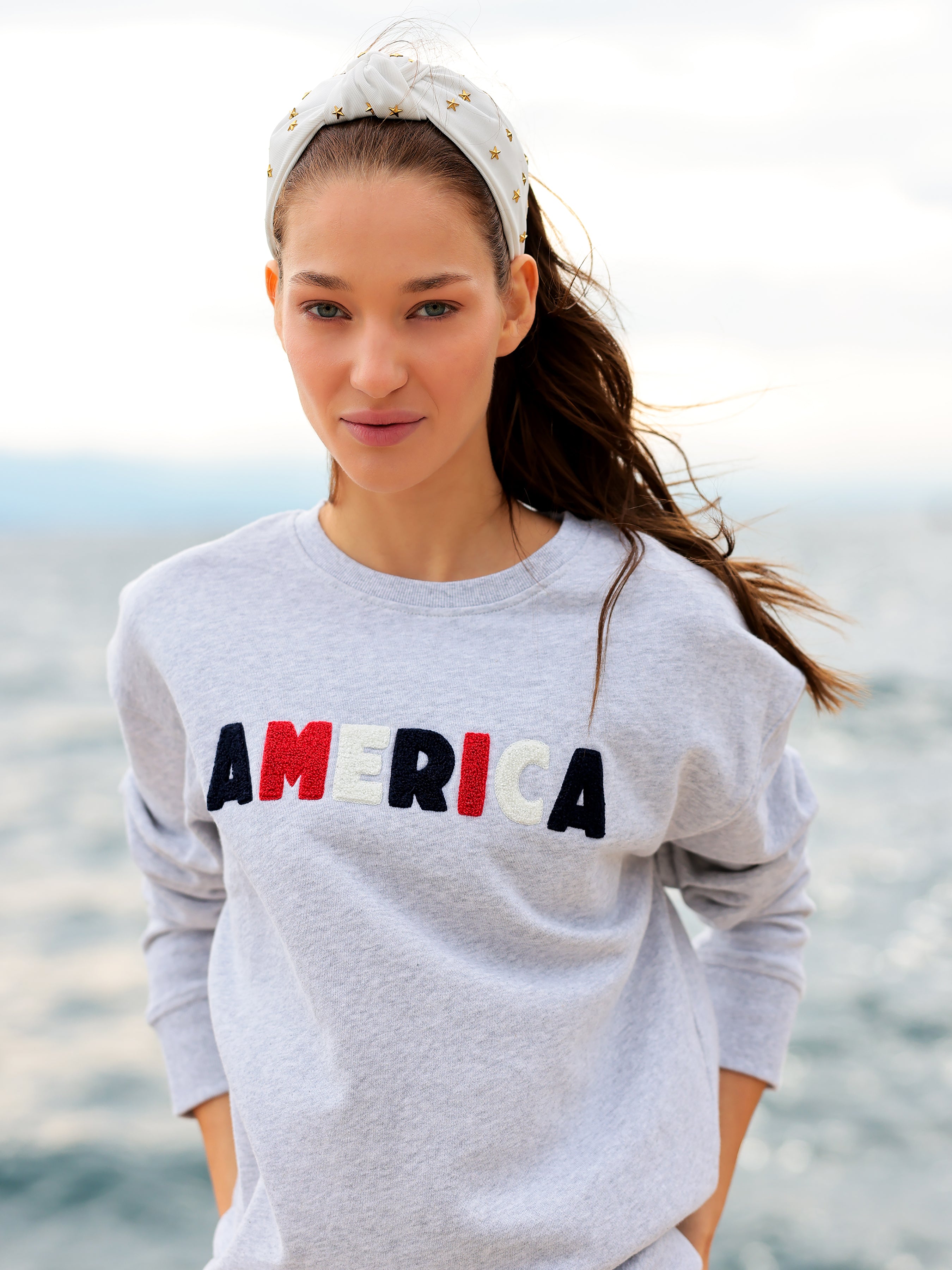 Shiraleah "America" Sweatshirt, Grey