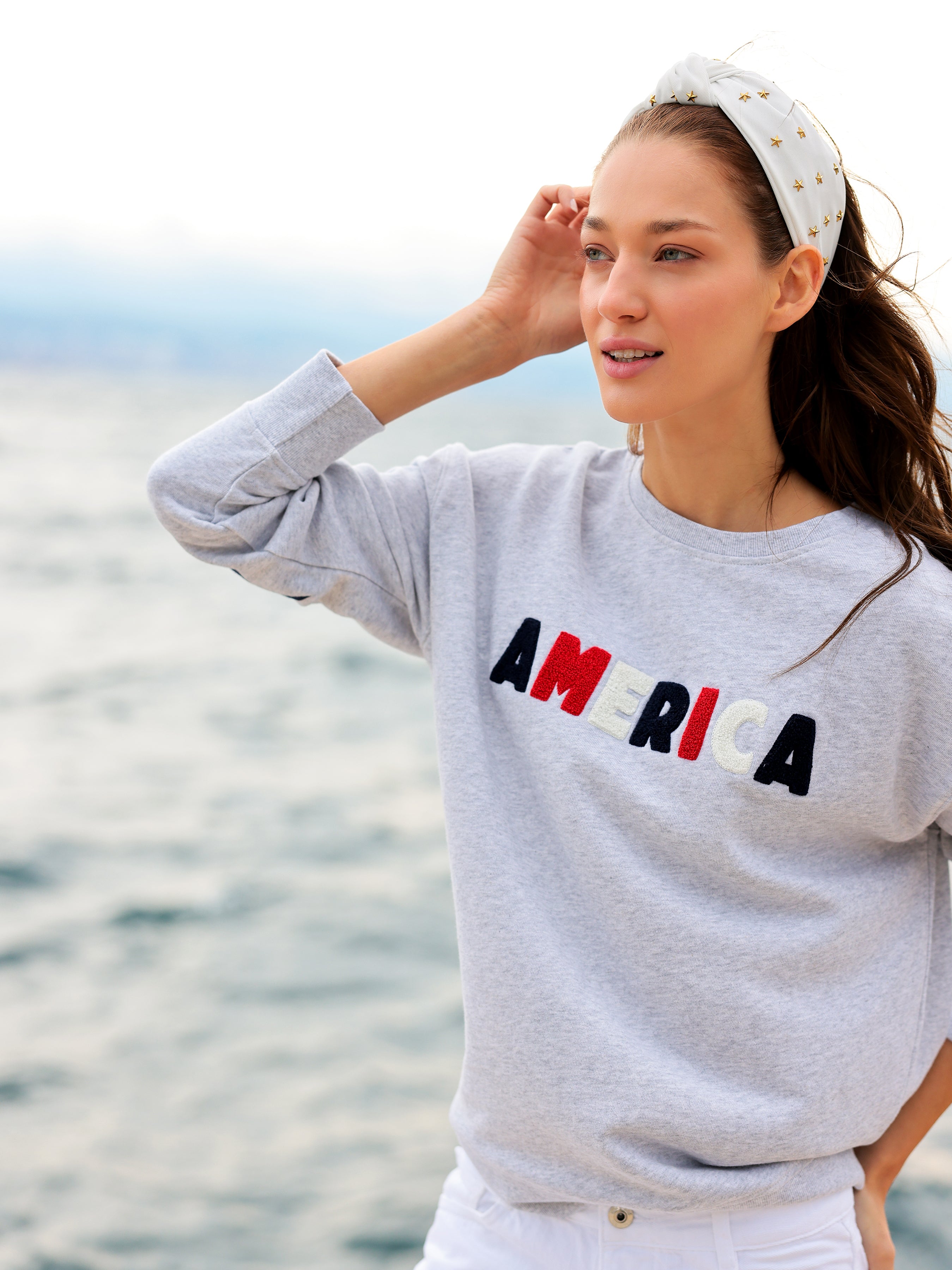 Shiraleah "America" Sweatshirt, Grey