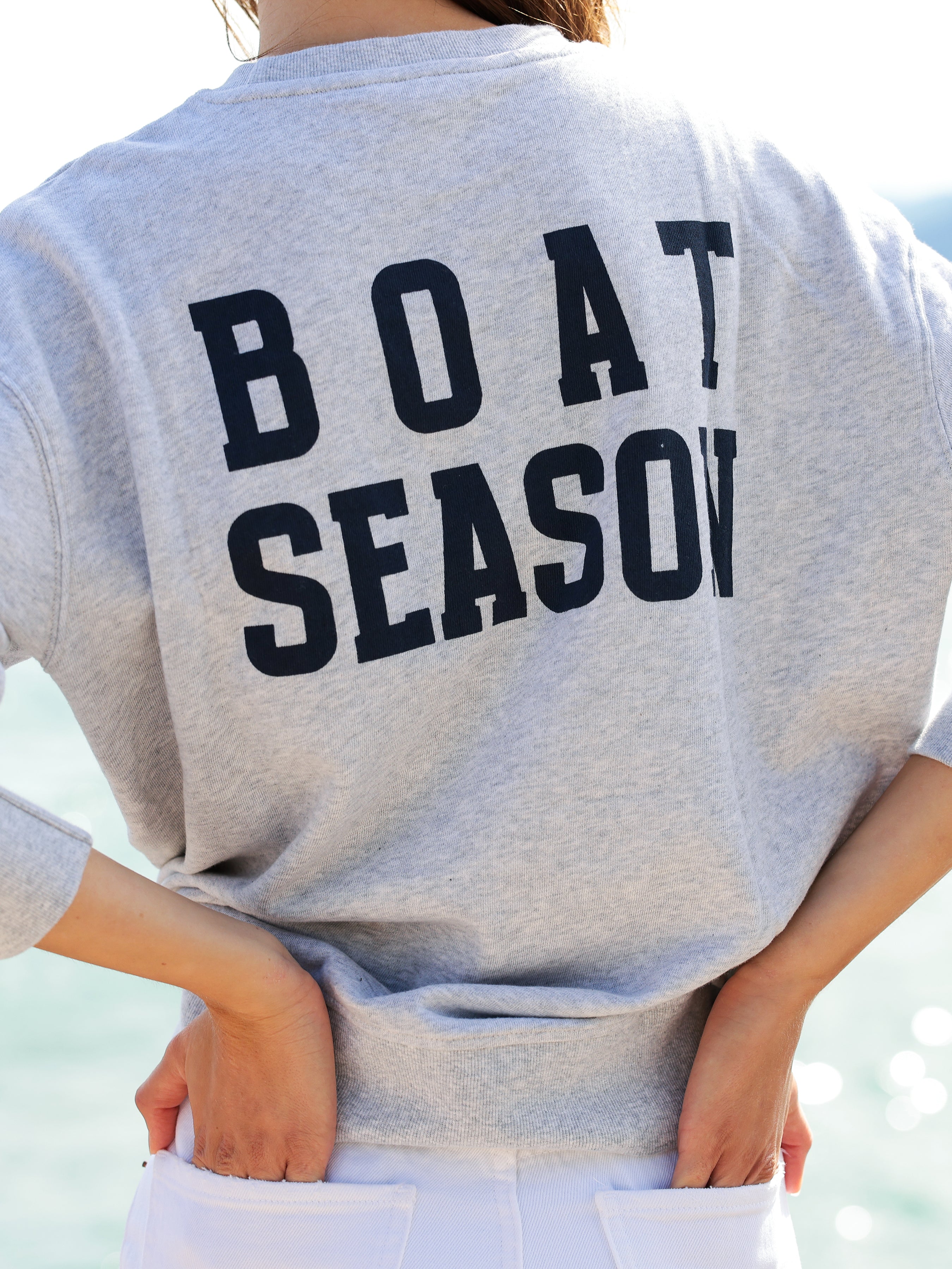 Shiraleah "Boat Season" Sweatshirt, Grey