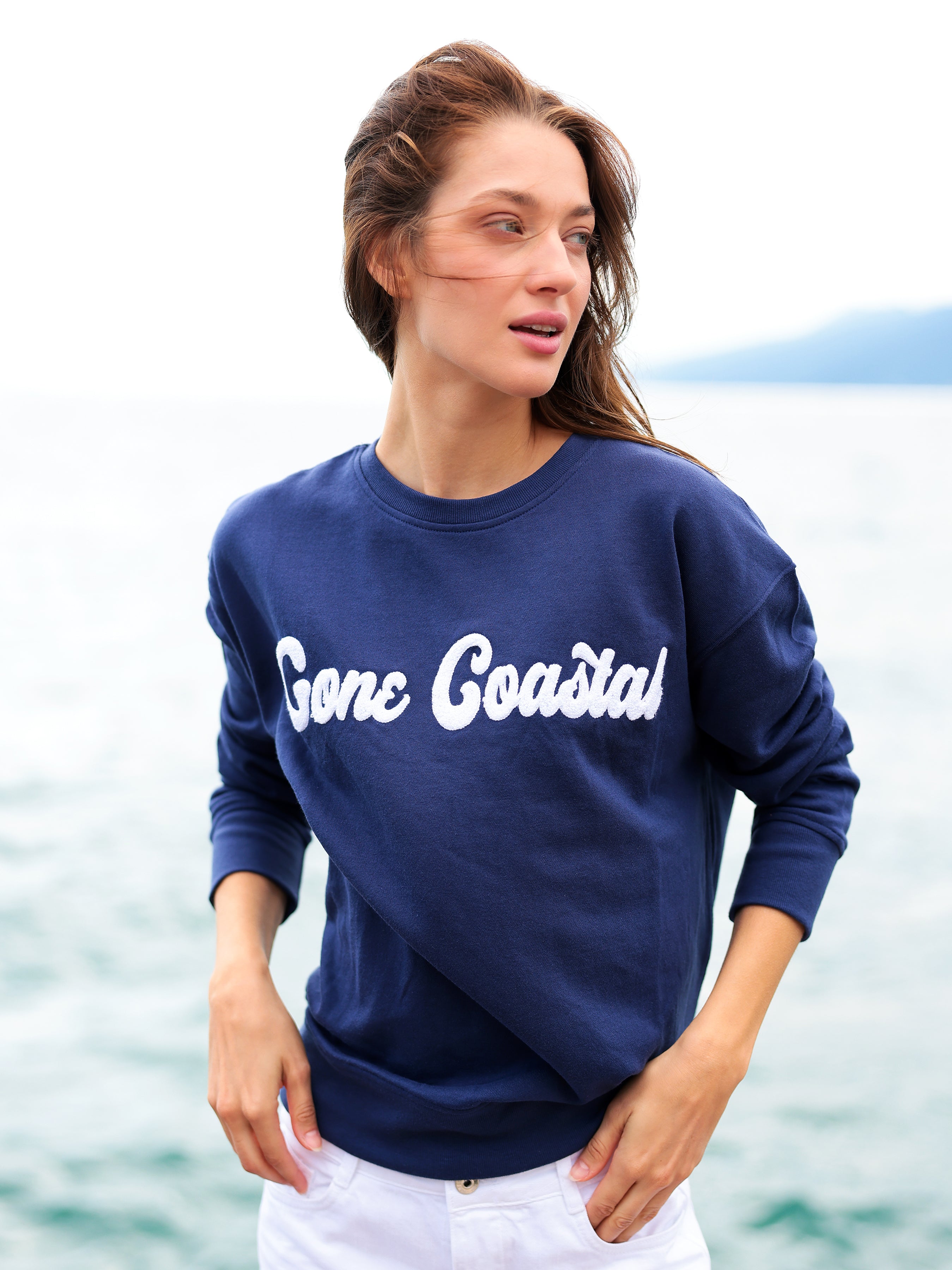 Shiraleah "Gone Coastal" Sweatshirt, Navy