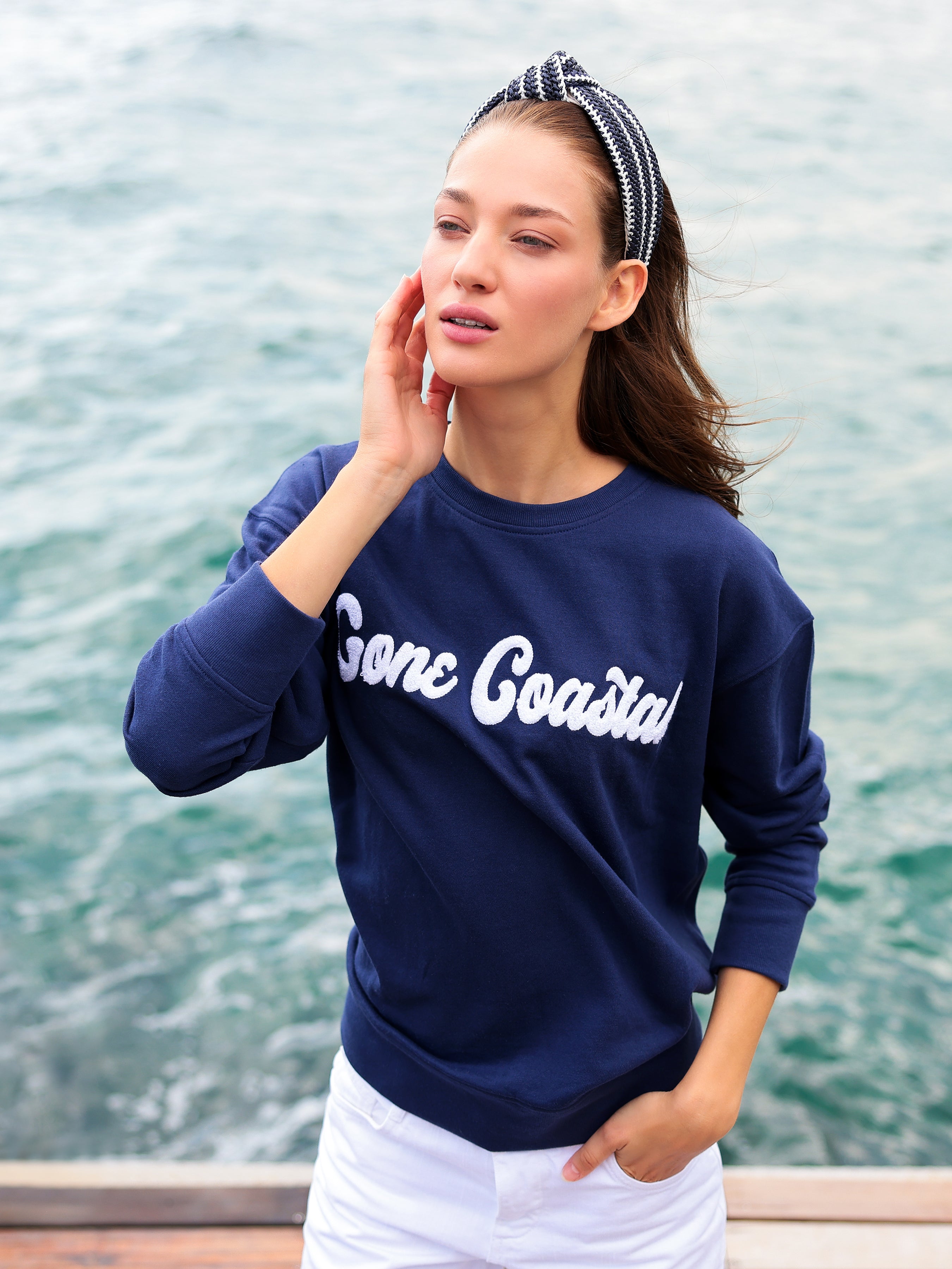 Shiraleah "Gone Coastal" Sweatshirt, Navy