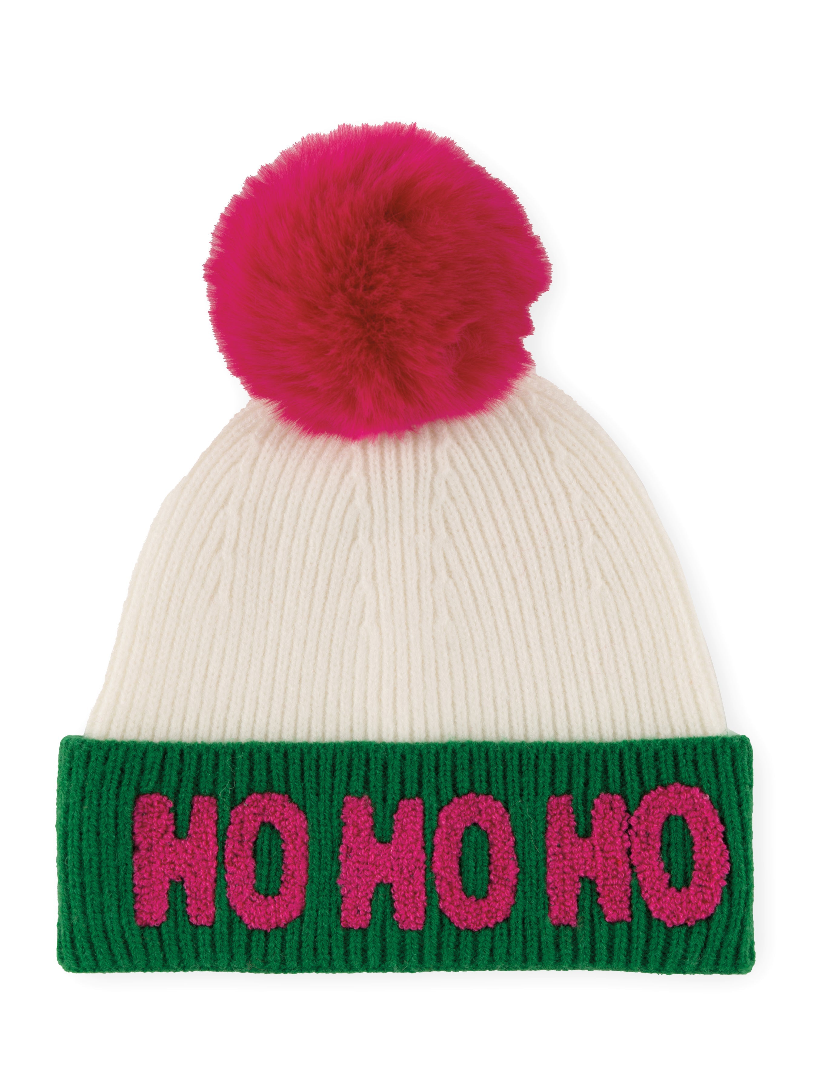 Shiraleah "Ho Ho Ho" Beanie, Ivory